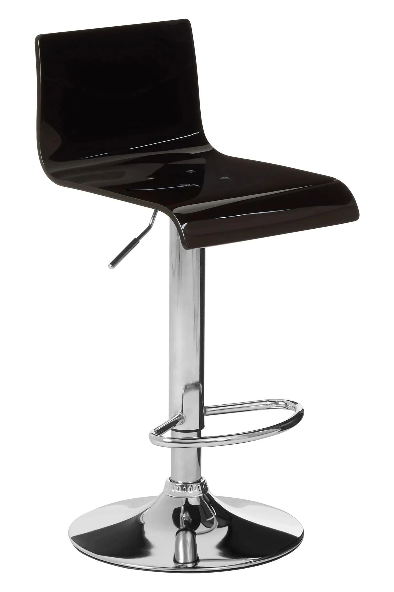 Baina Black Acrylic Bar Stool with Chrome Base - Seating, photo 4 of 6