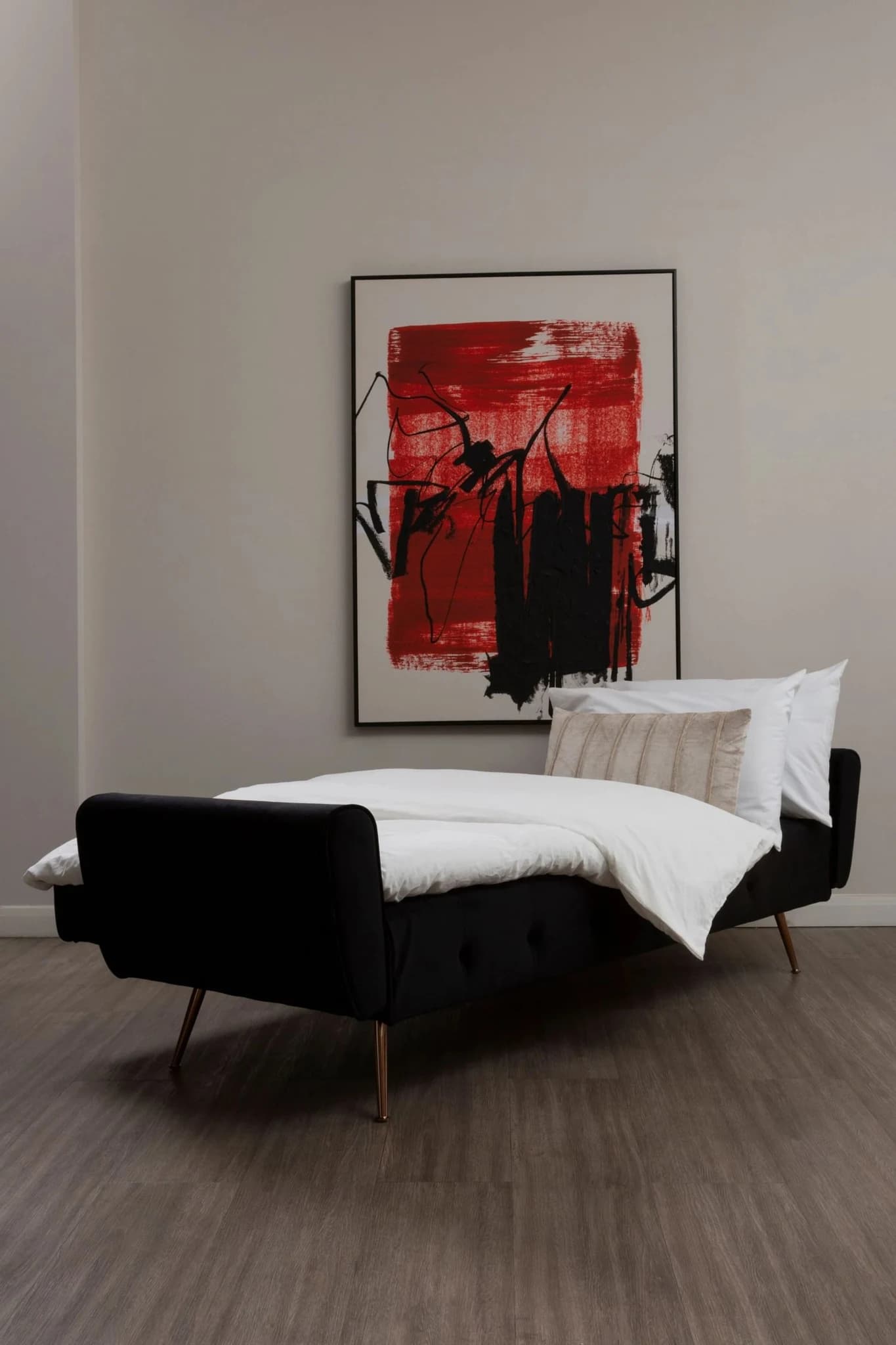 Hayton Black Velvet Sofa Bed - Seating, photo 2 of 8