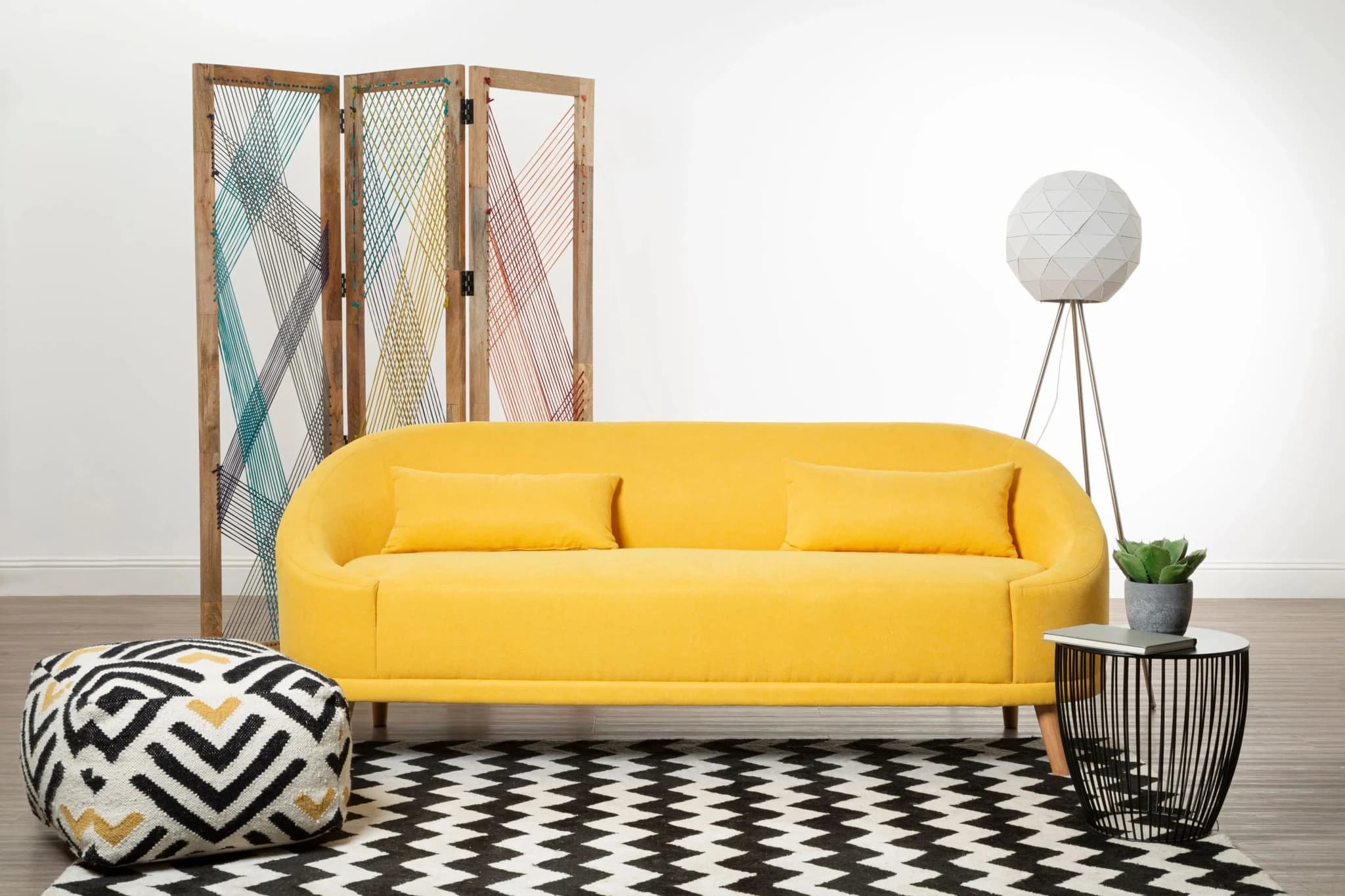 Holland Yellow Linen Two Seater Sofa - Seating, photo 2 of 7