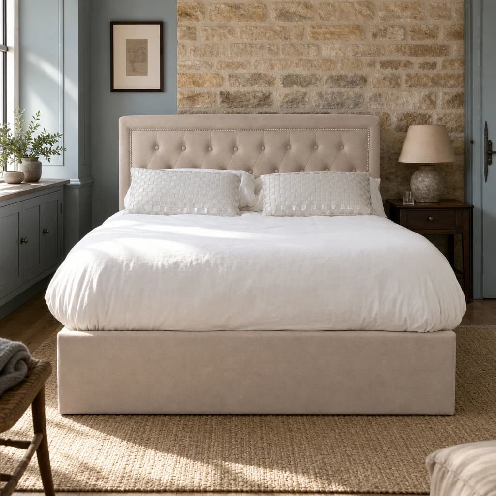 Hannah Beige Ottoman Double Bed - Furniture, photo 1 of 8
