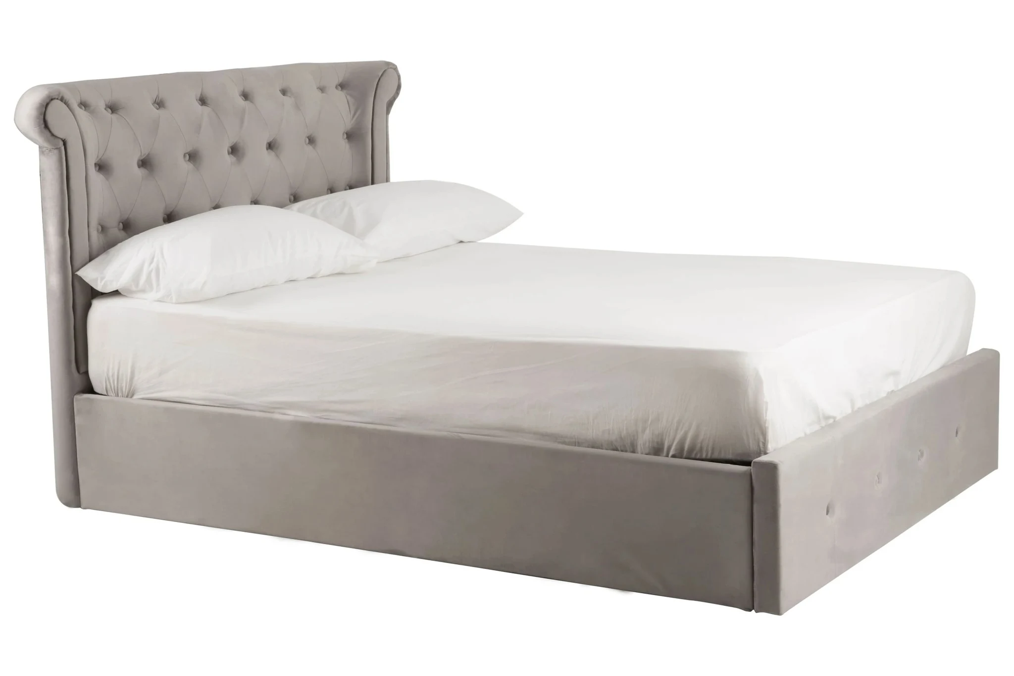 Edison Grey Velvet Ottoman Double Bed - Furniture, photo 5 of 8