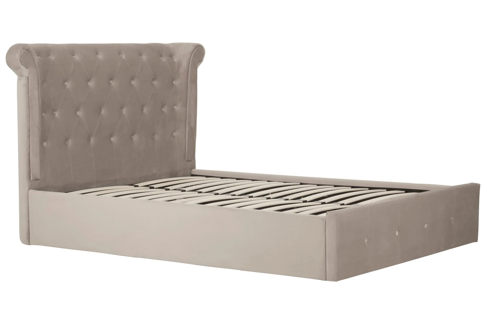 Edison Mink Velvet Ottoman Double Bed - Furniture, photo 4 of 8