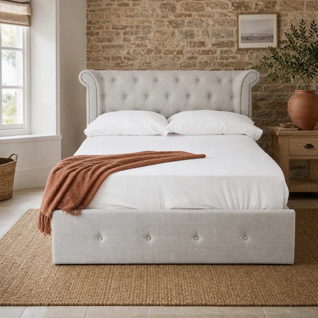 Edison Light Grey Ottoman Double Bed - Furniture, photo 1 of 8