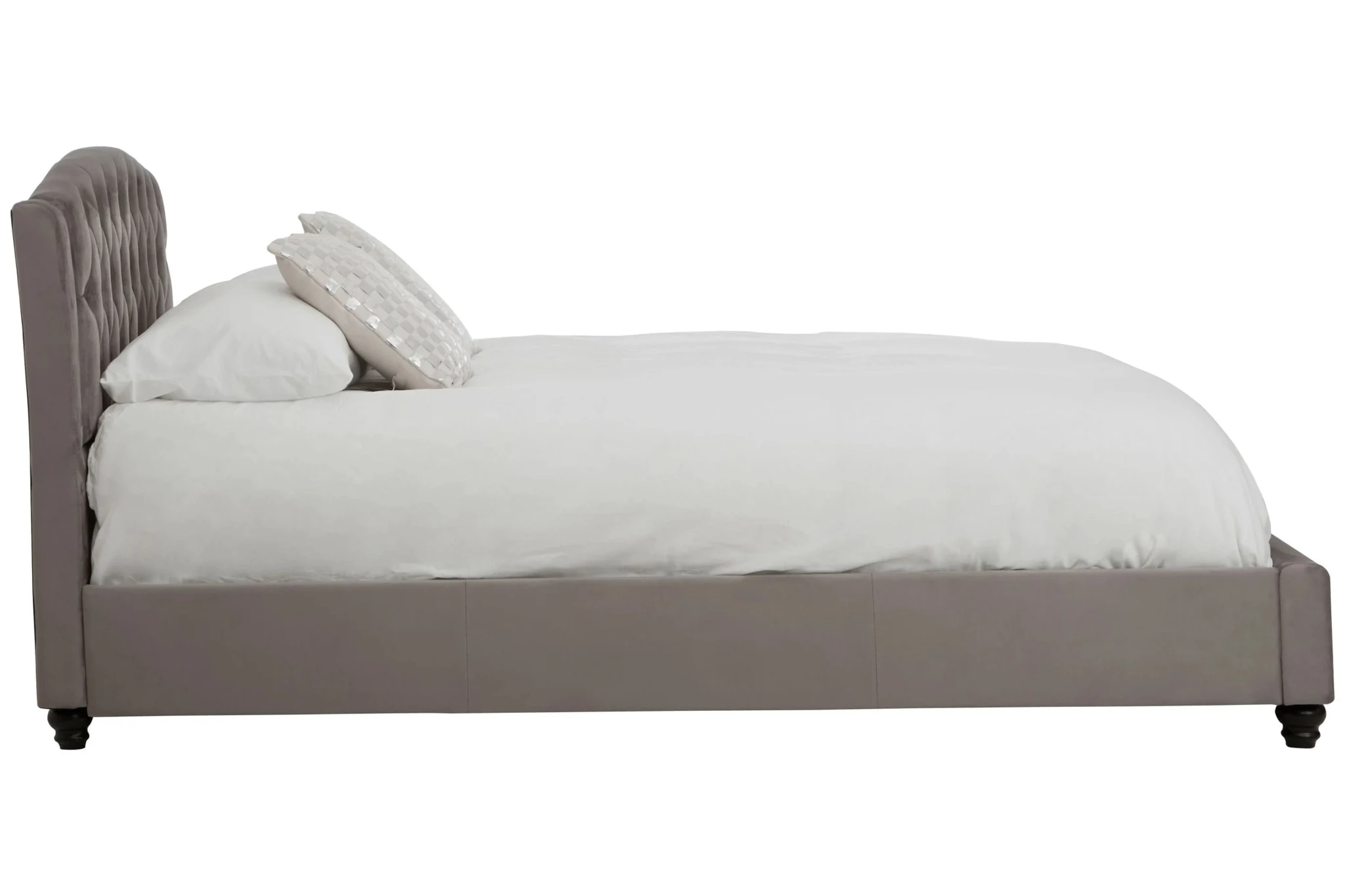 Josephine Grey Velvet King Bed - Furniture, photo 6 of 8