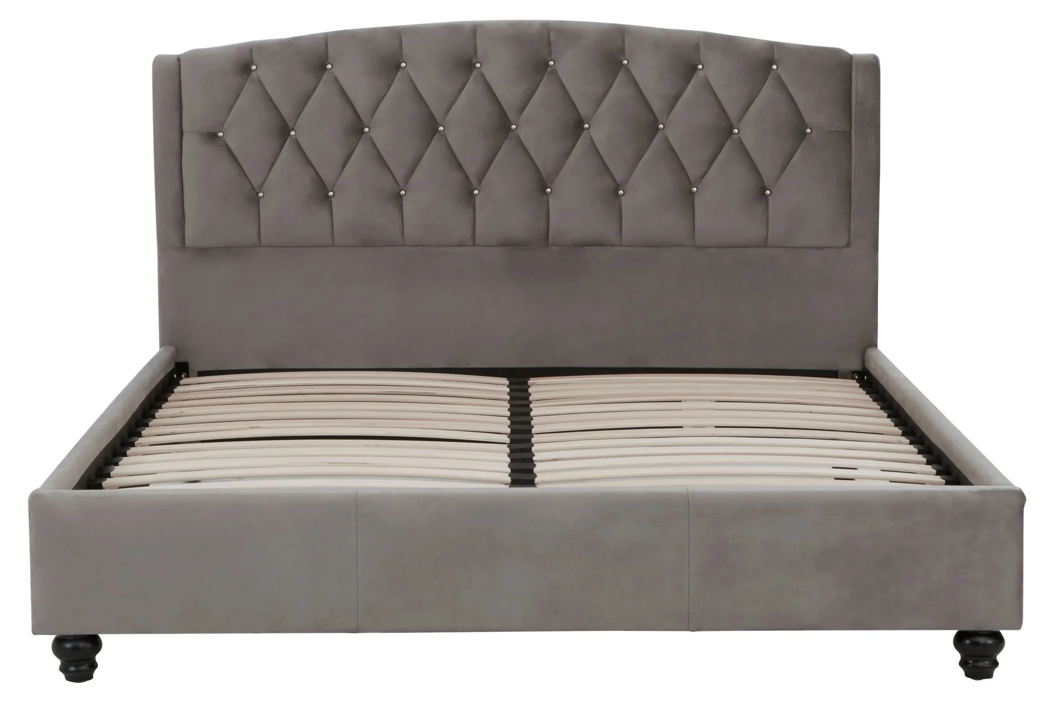 Josephine Grey Velvet King Bed - Furniture, photo 5 of 8