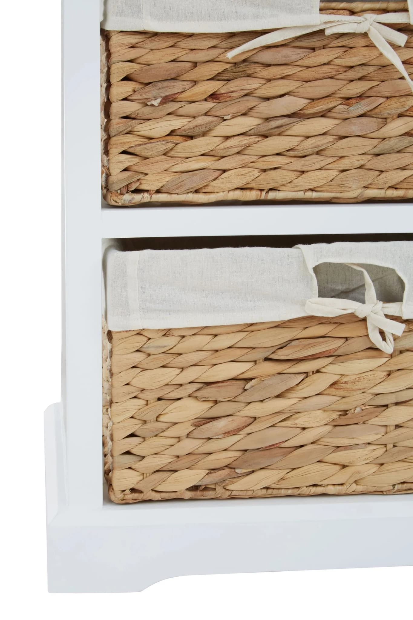 Ashby White Acacia Wood and Water Hyacinth Chest of 3 Drawers - Bookcases & shelving, photo 8 of 8