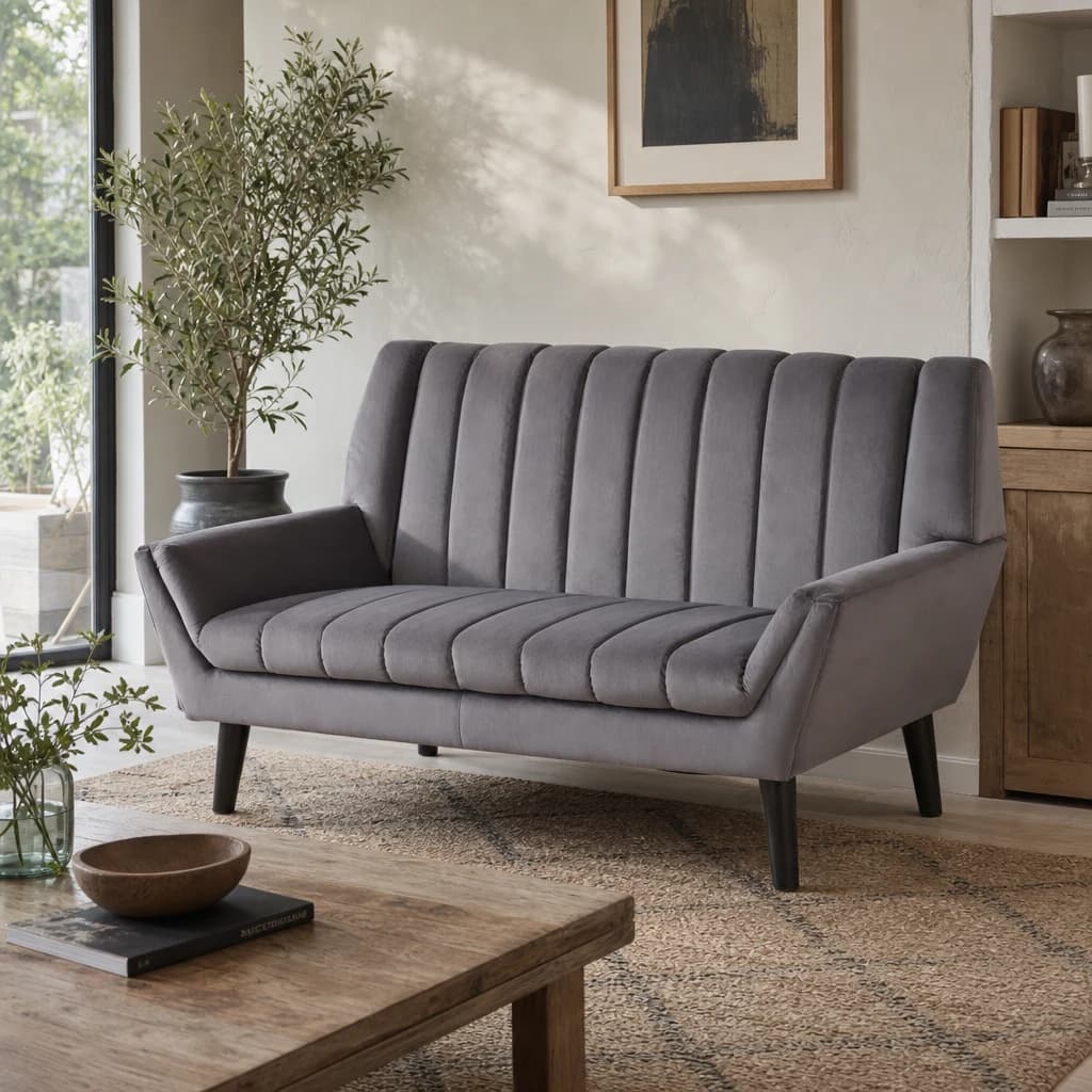 Savina 2 Seat Grey Sofa - Seating, photo 1 of 8