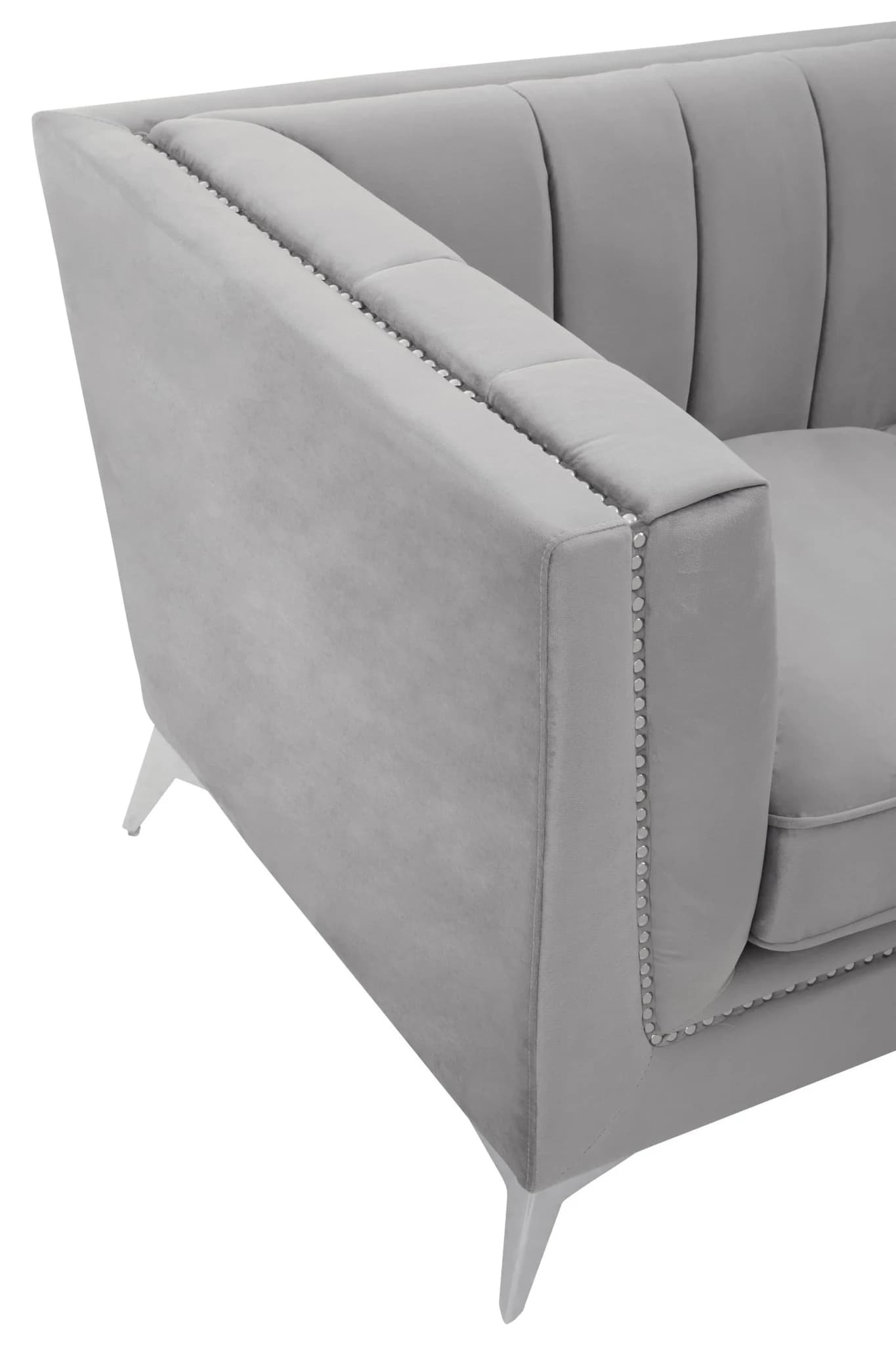 Hansa Two Seat Grey Velvet Sofa - Seating, photo 8 of 8