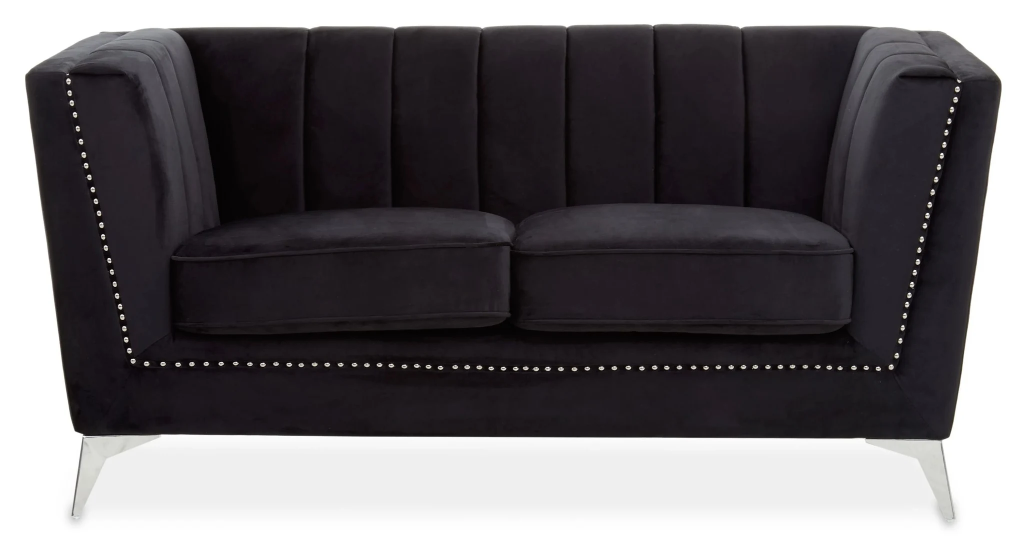 Hansa Two Seat Black Velvet Sofa - Seating, photo 2 of 2