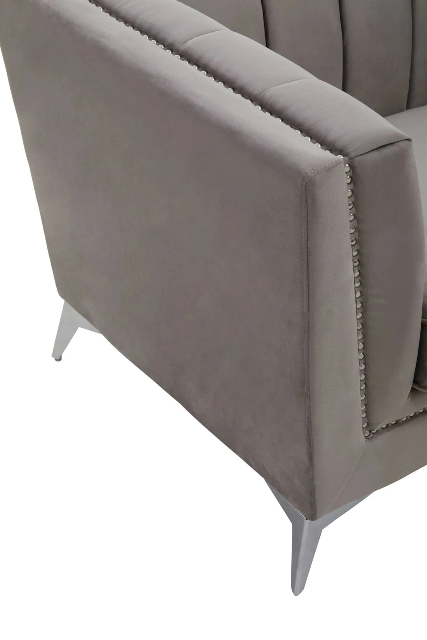 Hansa Grey Velvet Chair - Seating, photo 8 of 8