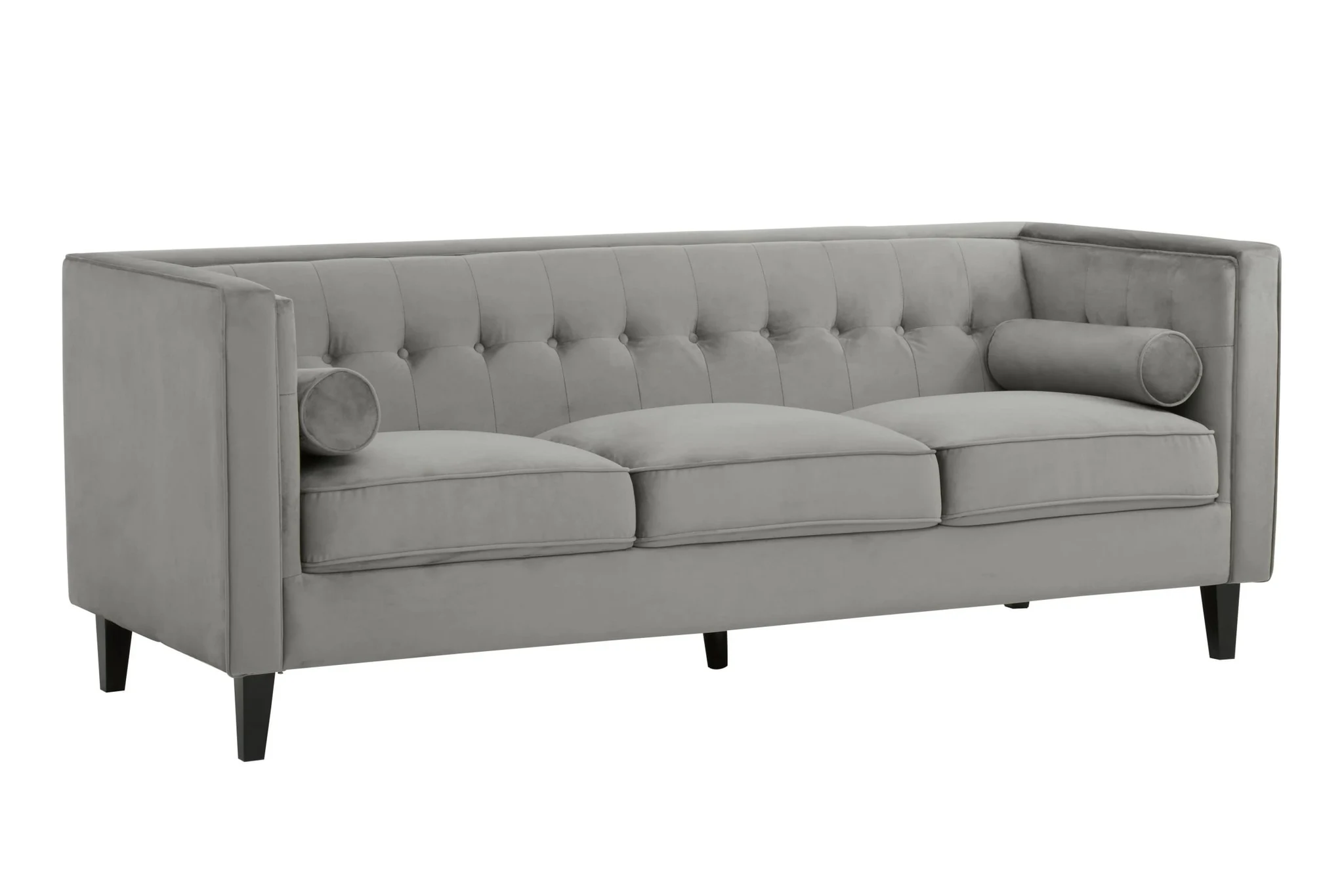 Helia 3 Seat Grey Velvet Sofa - Seating, photo 4 of 8