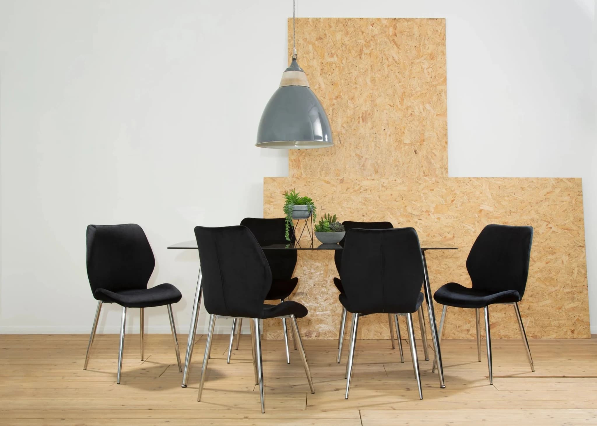 Wimslow BlackTempered Glass Dining Table with 6 Chairs - Seating, photo 2 of 8
