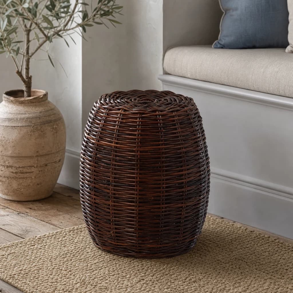 Maka Natural Croco Rattan Stool - Seating, photo 1 of 5