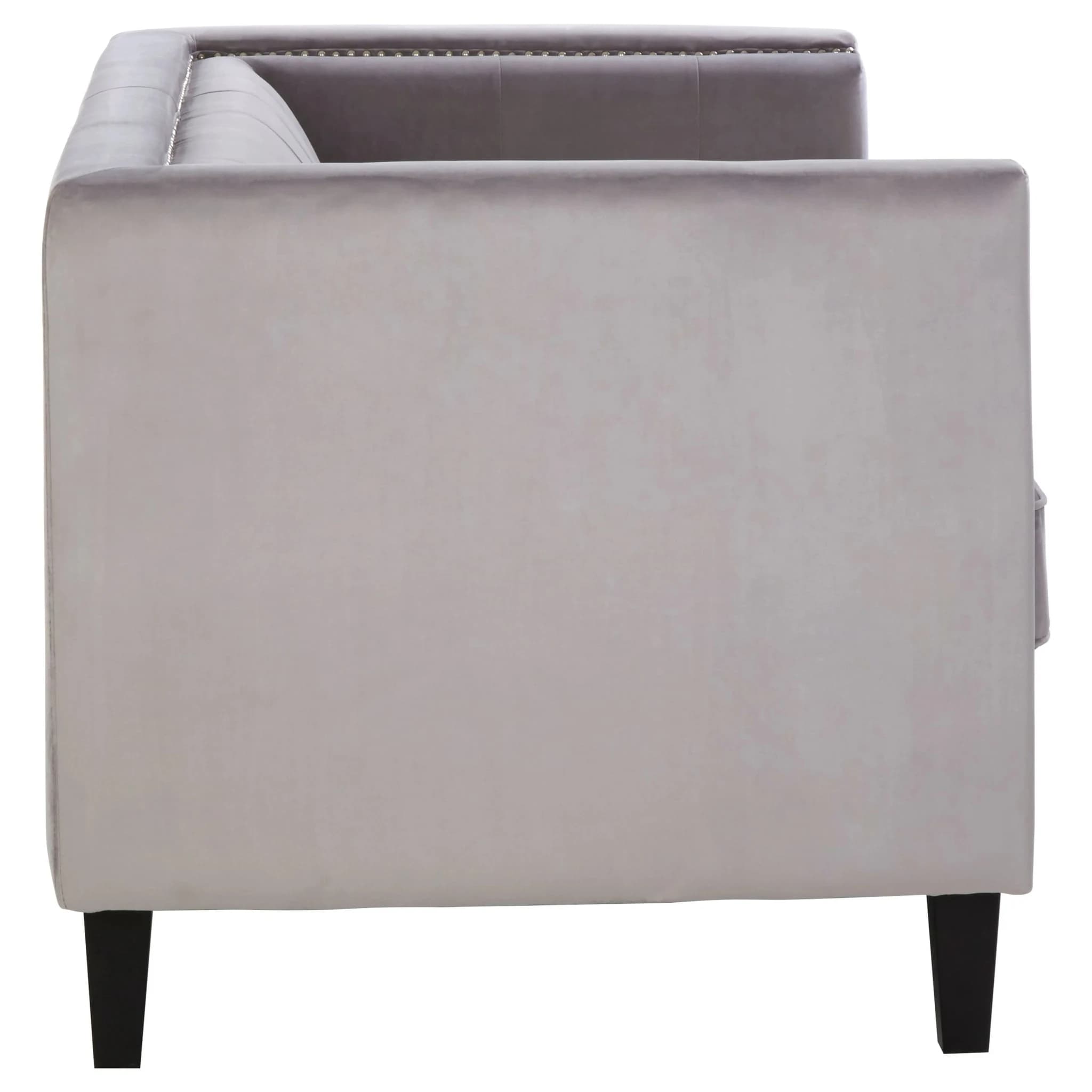 Felisa Two Seater Grey Velvet Sofa - Seating, photo 3 of 8