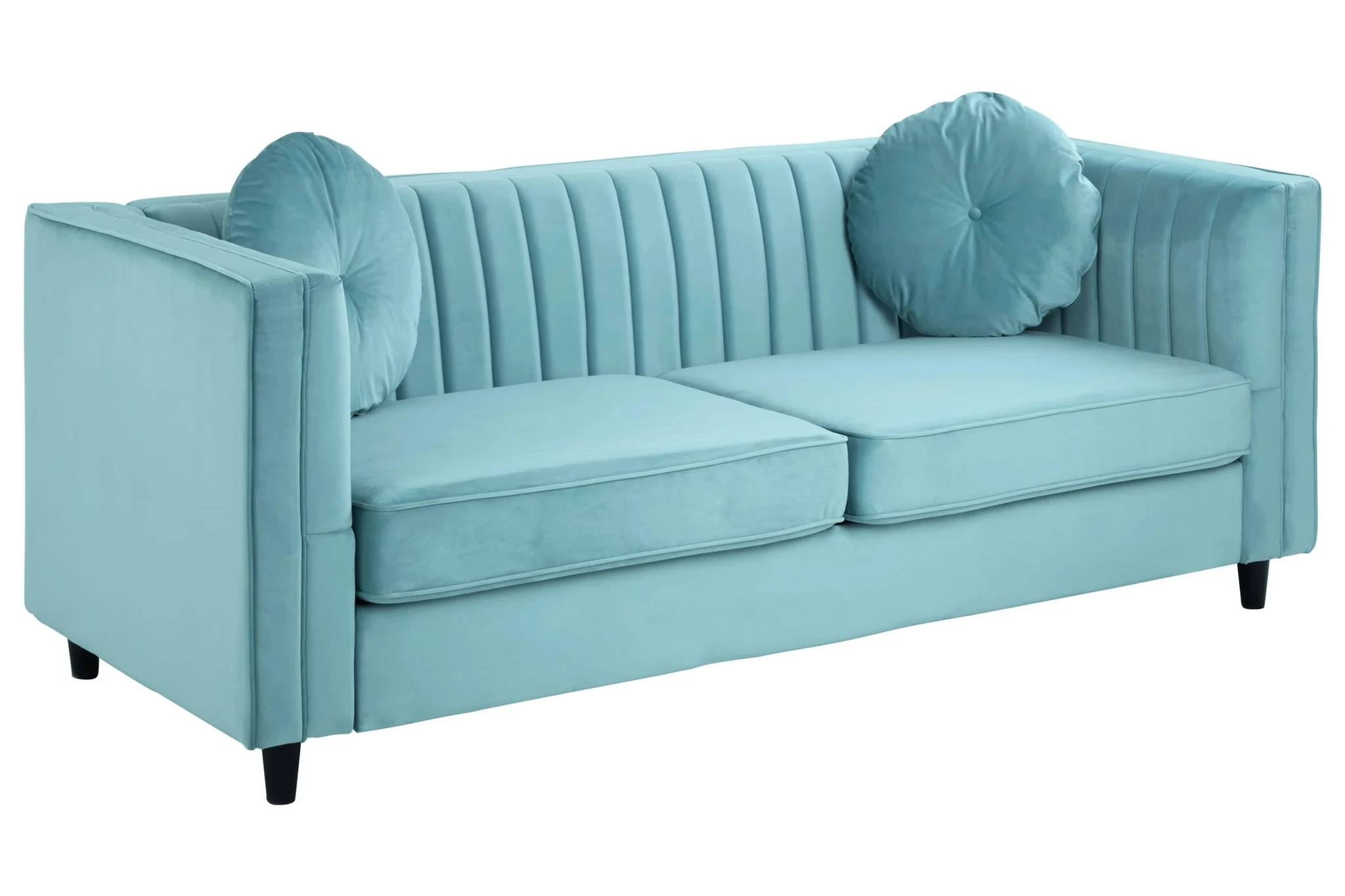 Farah Three Seater Pastel Green Velvet Sofa - Seating, photo 5 of 8