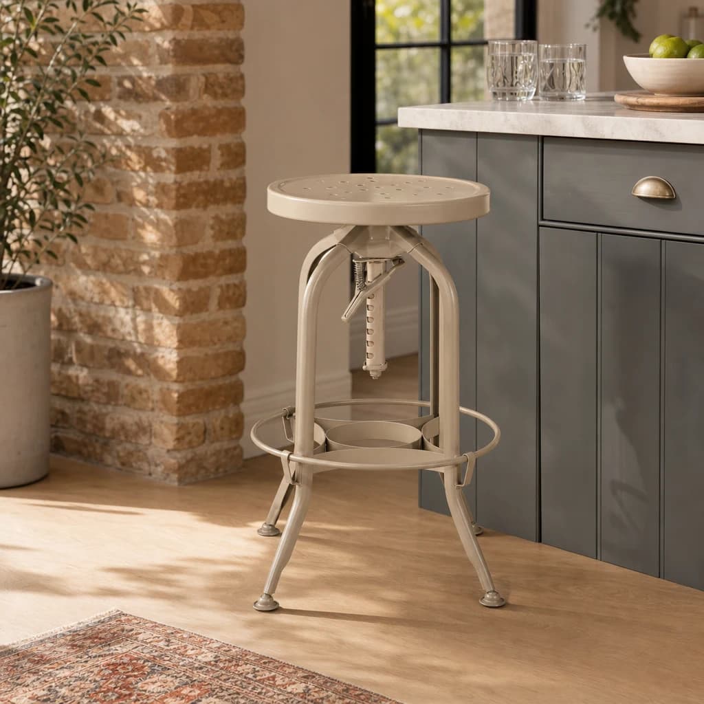 Gator Champagne Finish Adjustable Bar Stool - Seating, photo 1 of 6