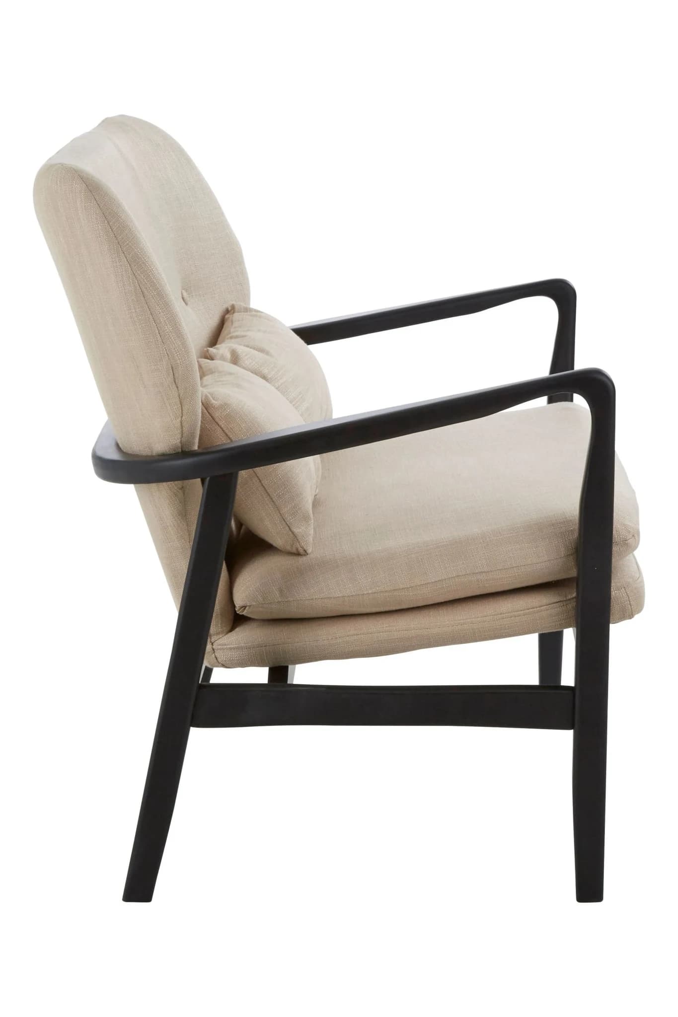 Stockholm 2 Seat Beige Sofa With Black Wood Frame - Seating, photo 3 of 8