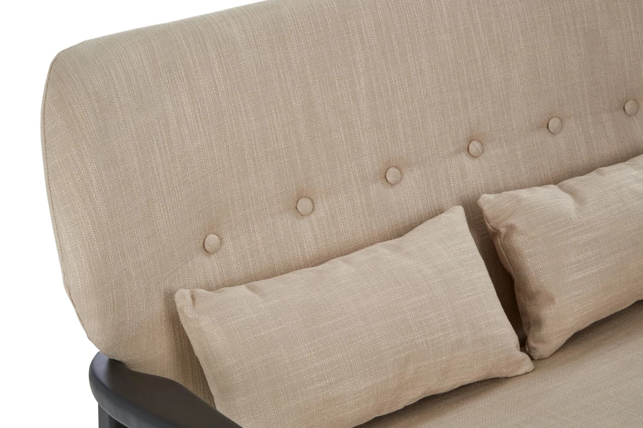 Stockholm 2 Seat Beige Sofa With Black Wood Frame - Seating, photo 8 of 8