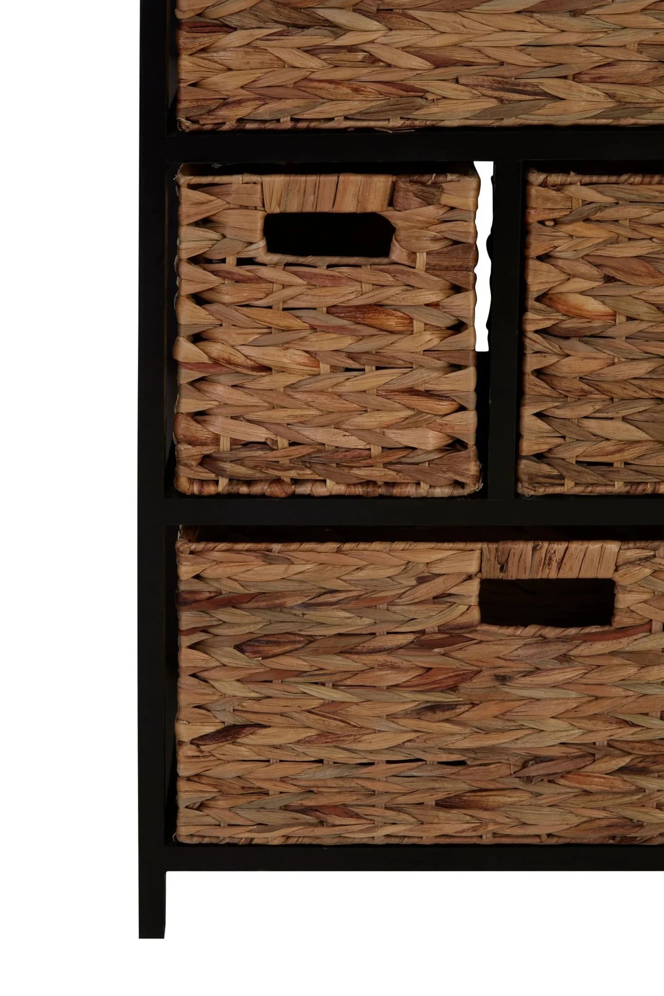 Padstow Black Storage Unit with 6 Water Hyacinth Drawers - Bookcases & shelving, photo 8 of 8