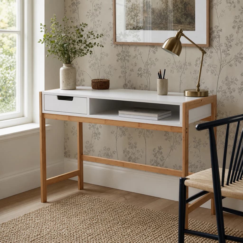 Rostok White Desk with Storage - Tables, photo 1 of 8
