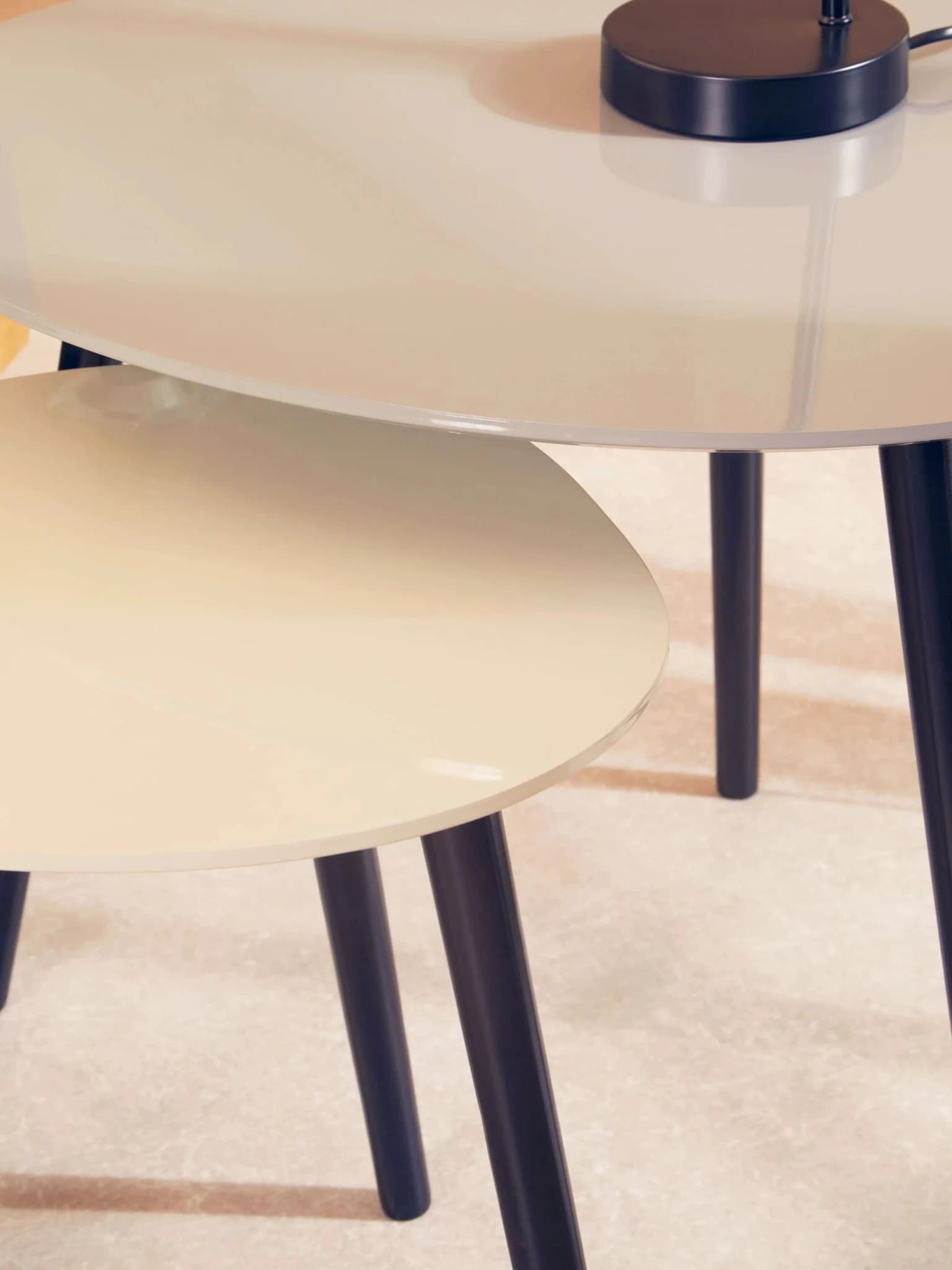 Nostra Grey Gloss Finish Set Of 2 Side Tables - Tables, photo 2 of 8