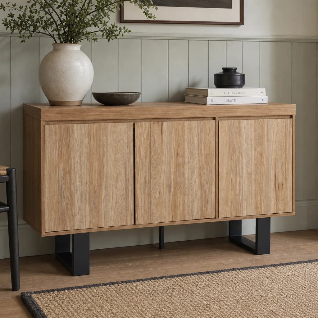 Oakton Wood Effect 3 Door Sideboard - Bookcases & shelving, photo 1 of 8