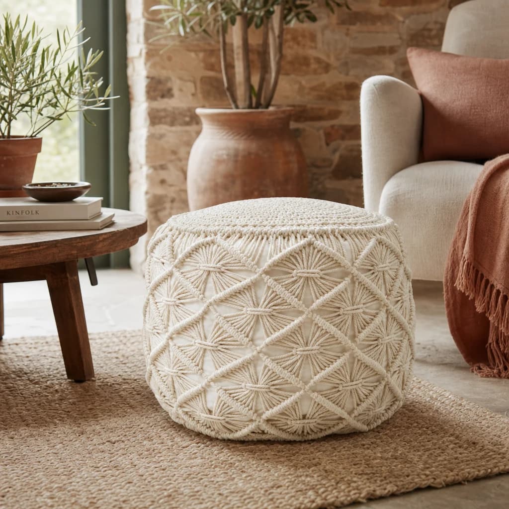 West Village Knitted Pouffe - Decorative, photo 1 of 5