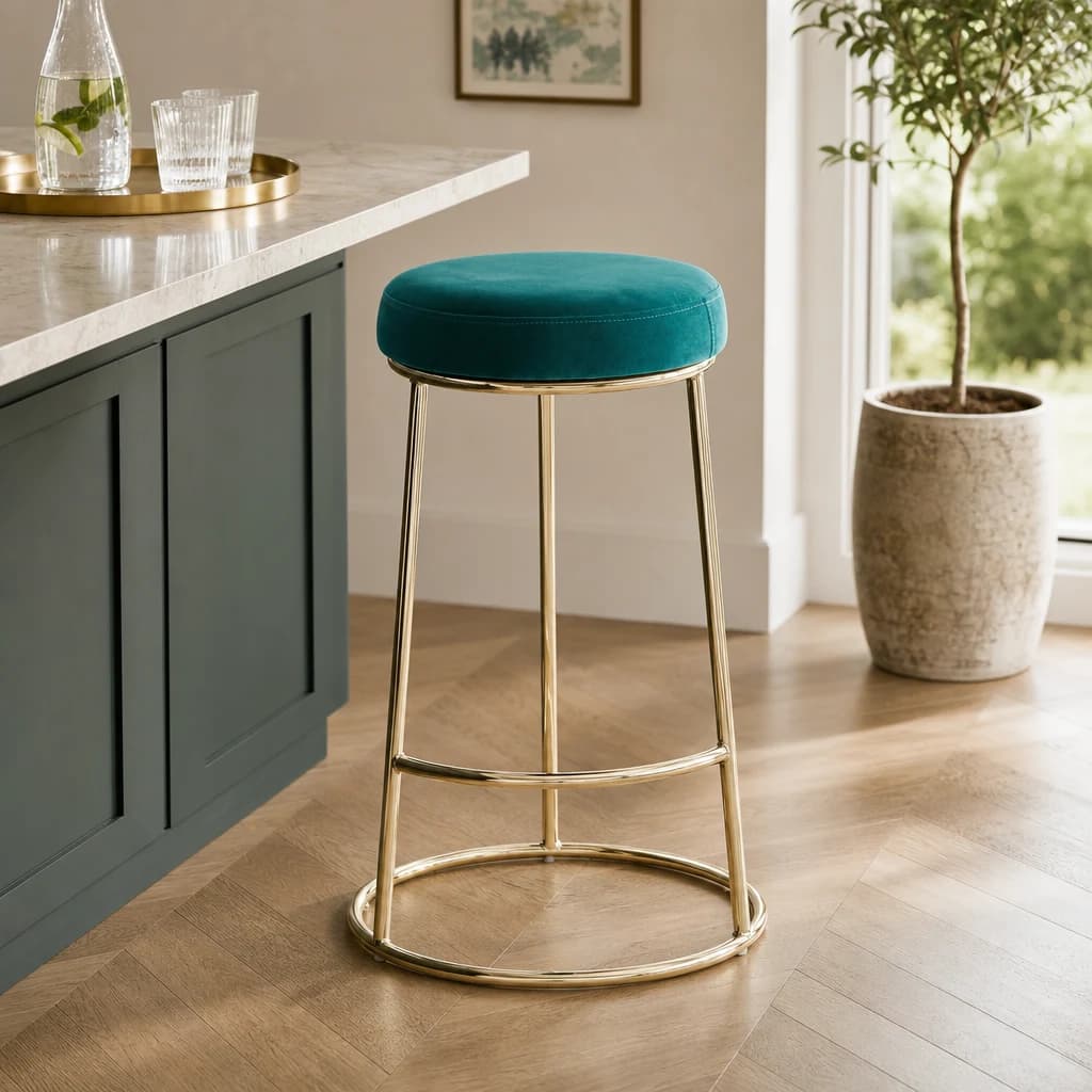Manhattan Green Velvet Bar Stool - Seating, photo 1 of 7
