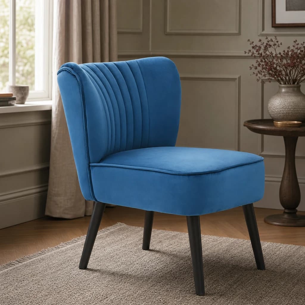 Regents Park Blue Velvet Chair - Seating, photo 1 of 8