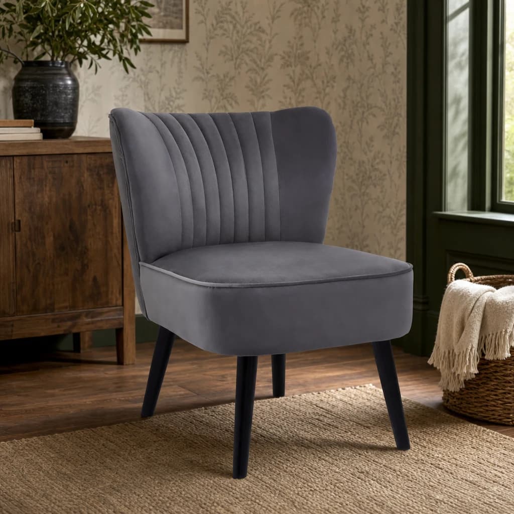 Regents Park Grey Velvet Chair - Seating, photo 1 of 8