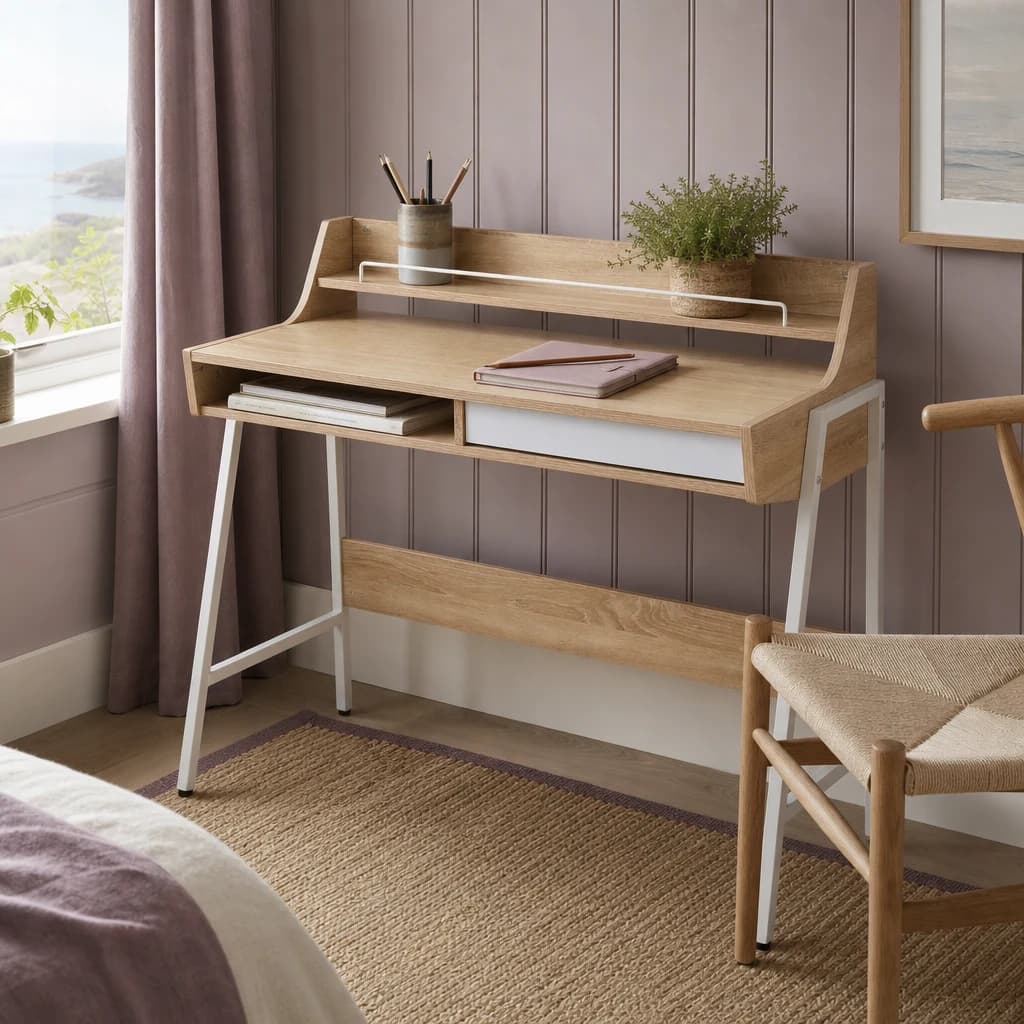 Bradbury Natural Oak Veneer Desk - Tables, photo 1 of 8