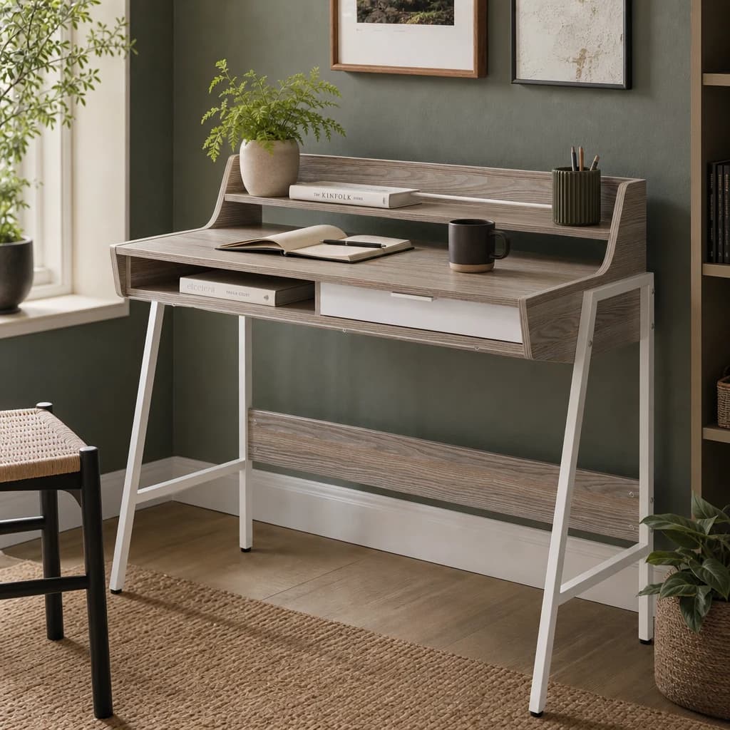 Bradbury Light Oak Veneer Desk - Tables, photo 1 of 8