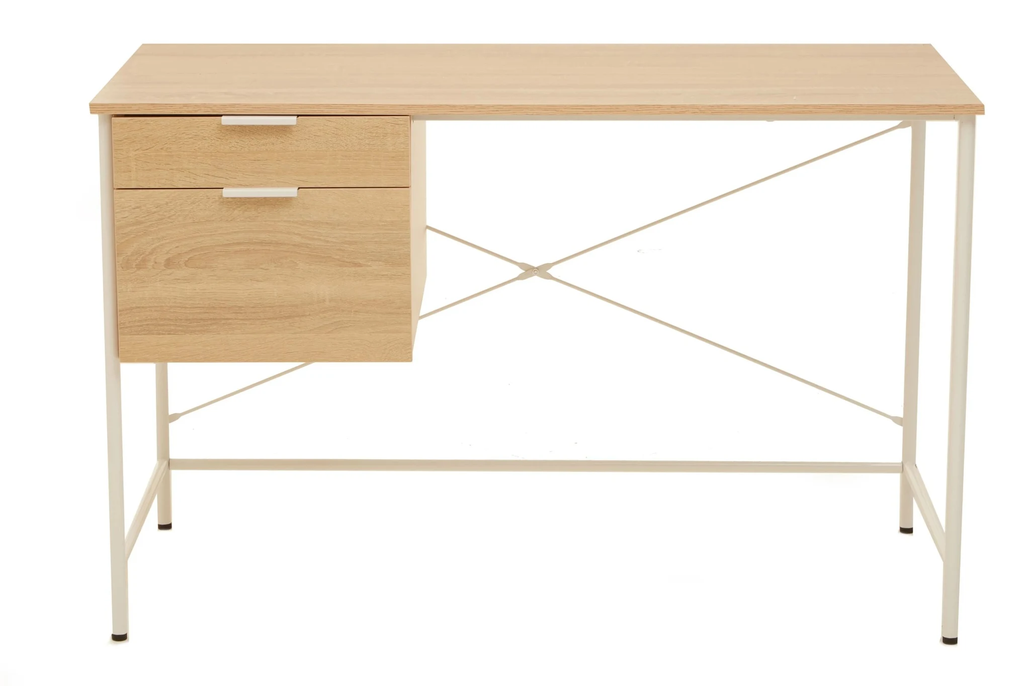 Bradbury Natural Oak Veneer Desk With Drawers - Tables, photo 6 of 8