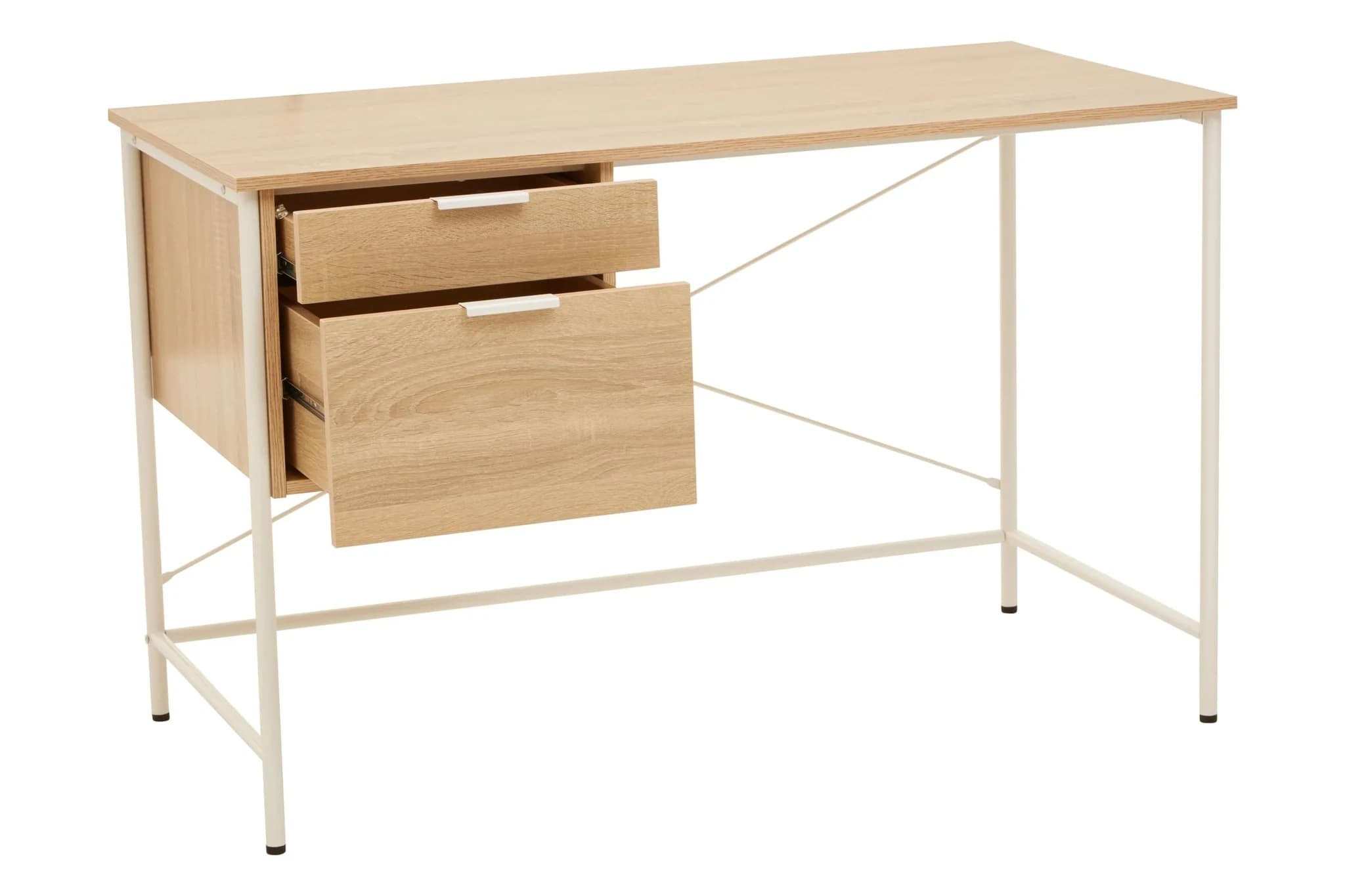 Bradbury Natural Oak Veneer Desk With Drawers - Tables, photo 5 of 8
