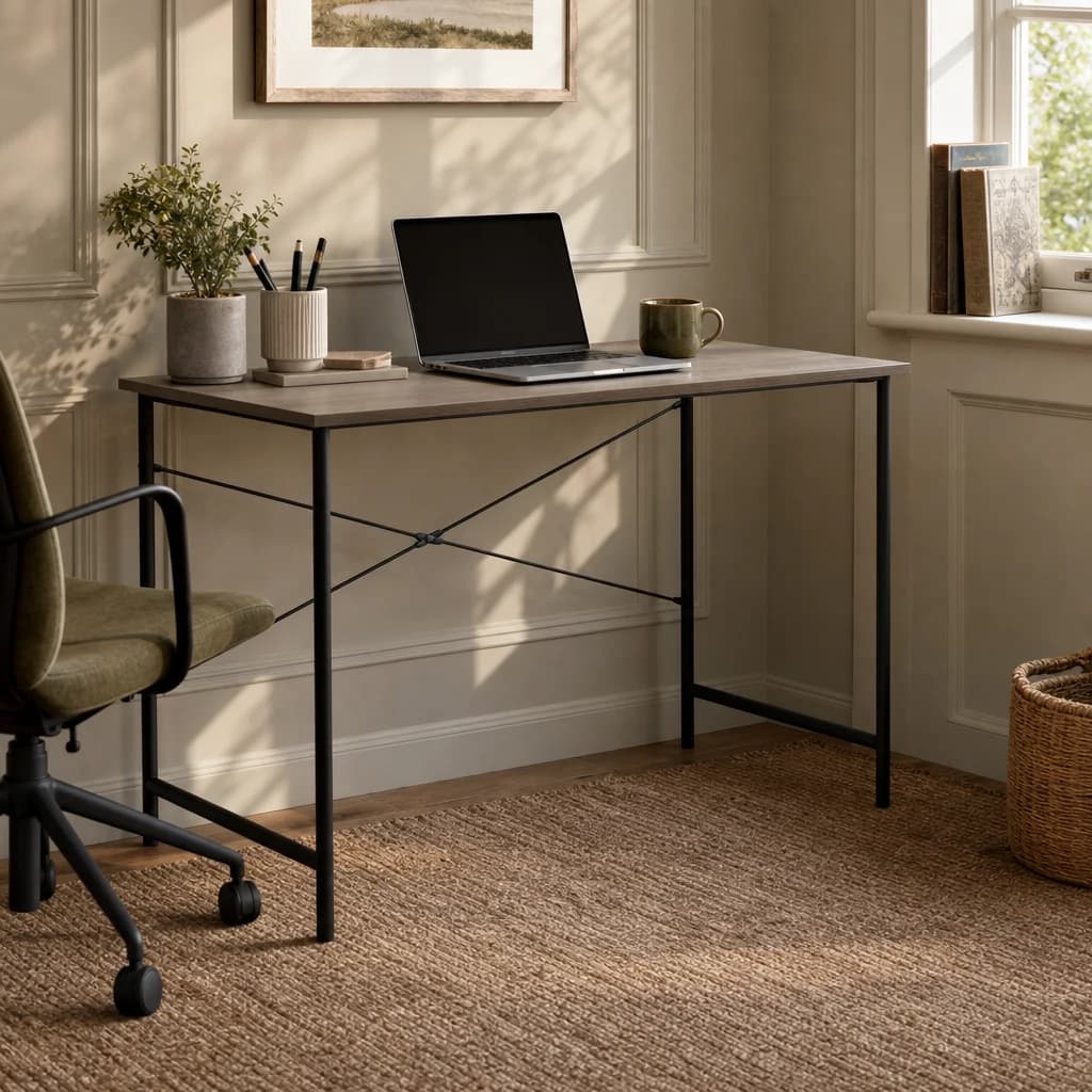 Bradbury Dark Oak Veneer Top Desk - Tables, photo 1 of 8