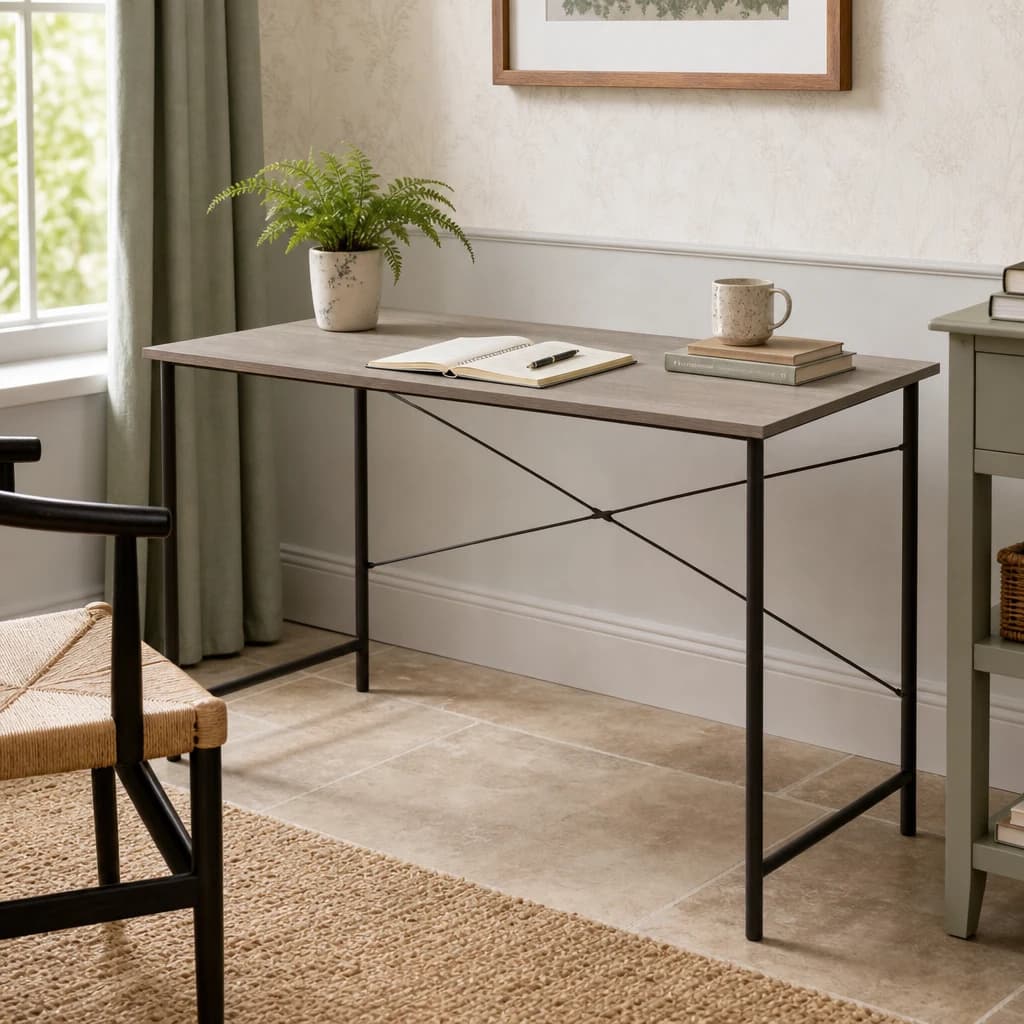 Bradbury Grey Oak Veneer Top Desk - Tables, photo 1 of 8