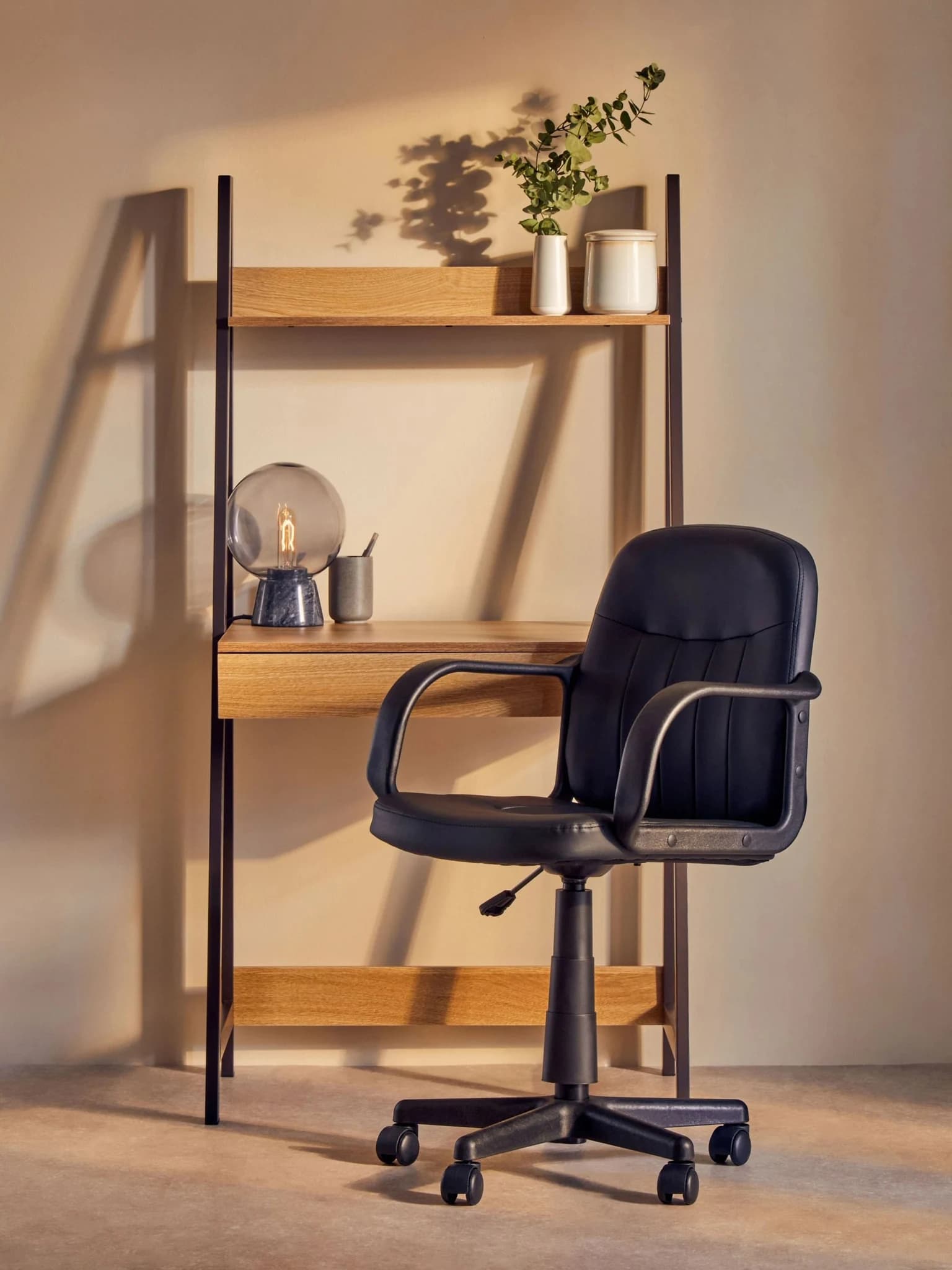 Bradbury Natural Oak Effect Desk with Metal Frame - Tables, photo 6 of 8