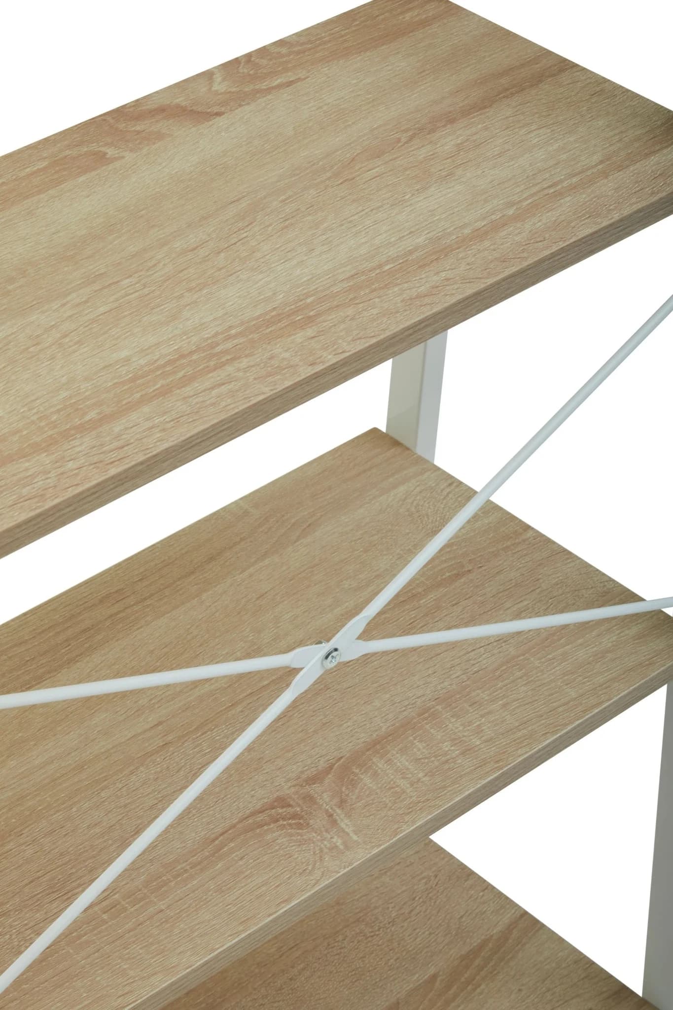 Bradbury Three Tier Natural Oak Veneer Ladder Shelf Unit - Bookcases & shelving, photo 5 of 8
