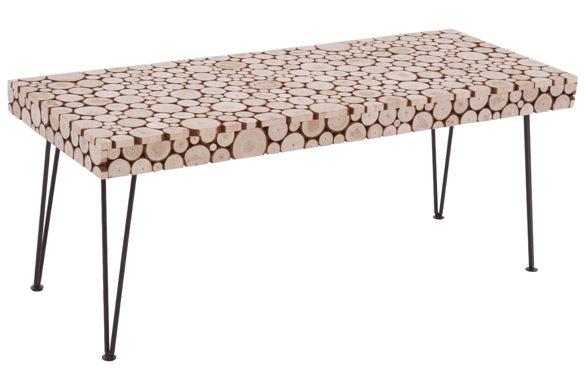 Lacuna Fir Wood Disc Mosaic Coffee Table - Tables, photo 5 of 8