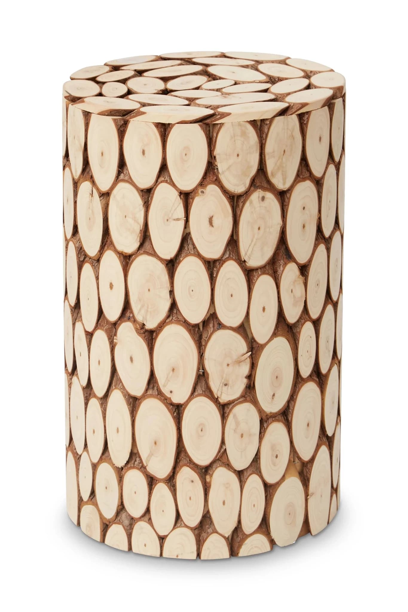 Lacuna Fir Wood Mosaic Disc Side Table and Stool - Seating, photo 7 of 8