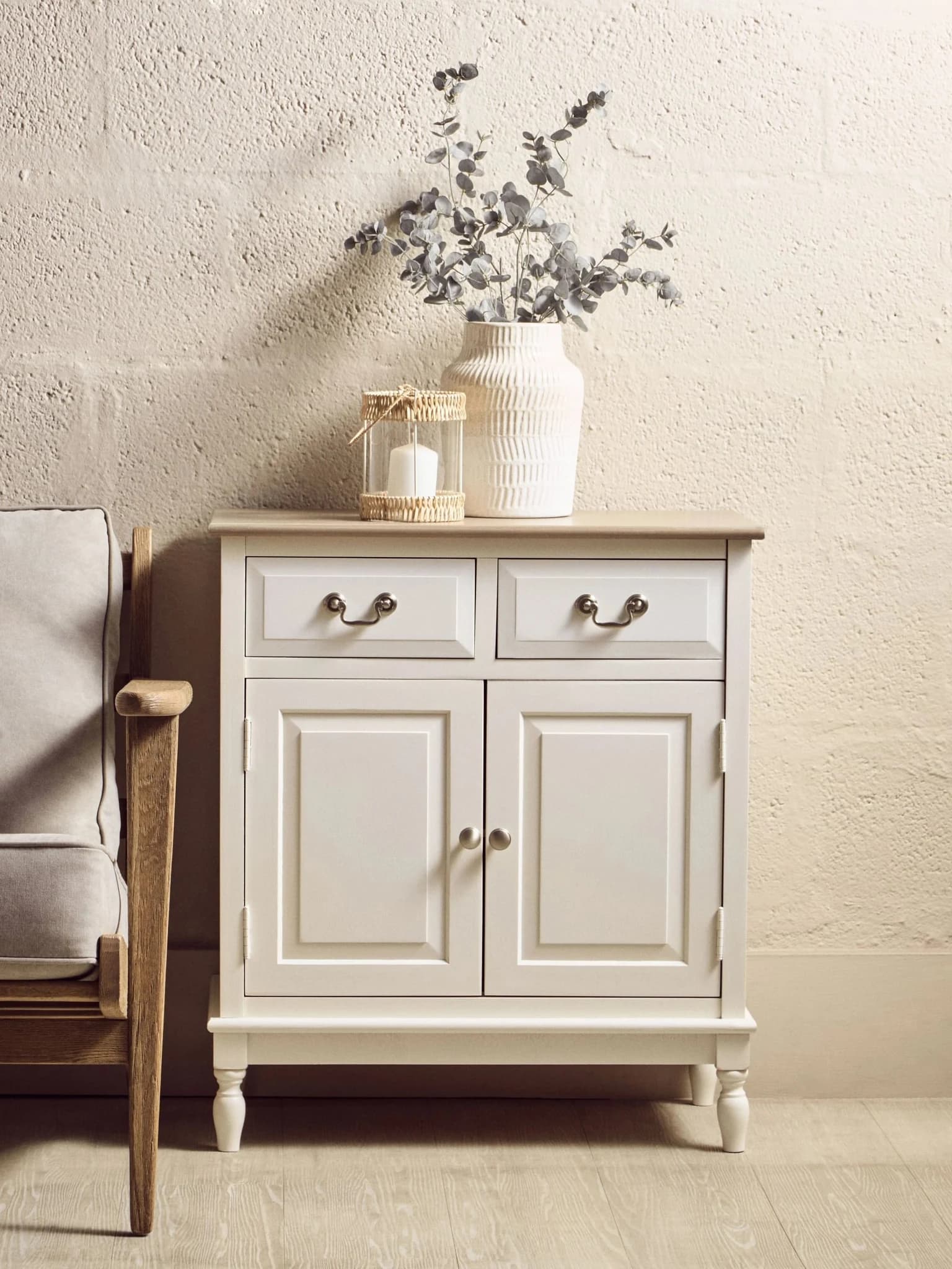 Heritage 2 Drawer White Wooden Sideboard - Bookcases & shelving, photo 7 of 8