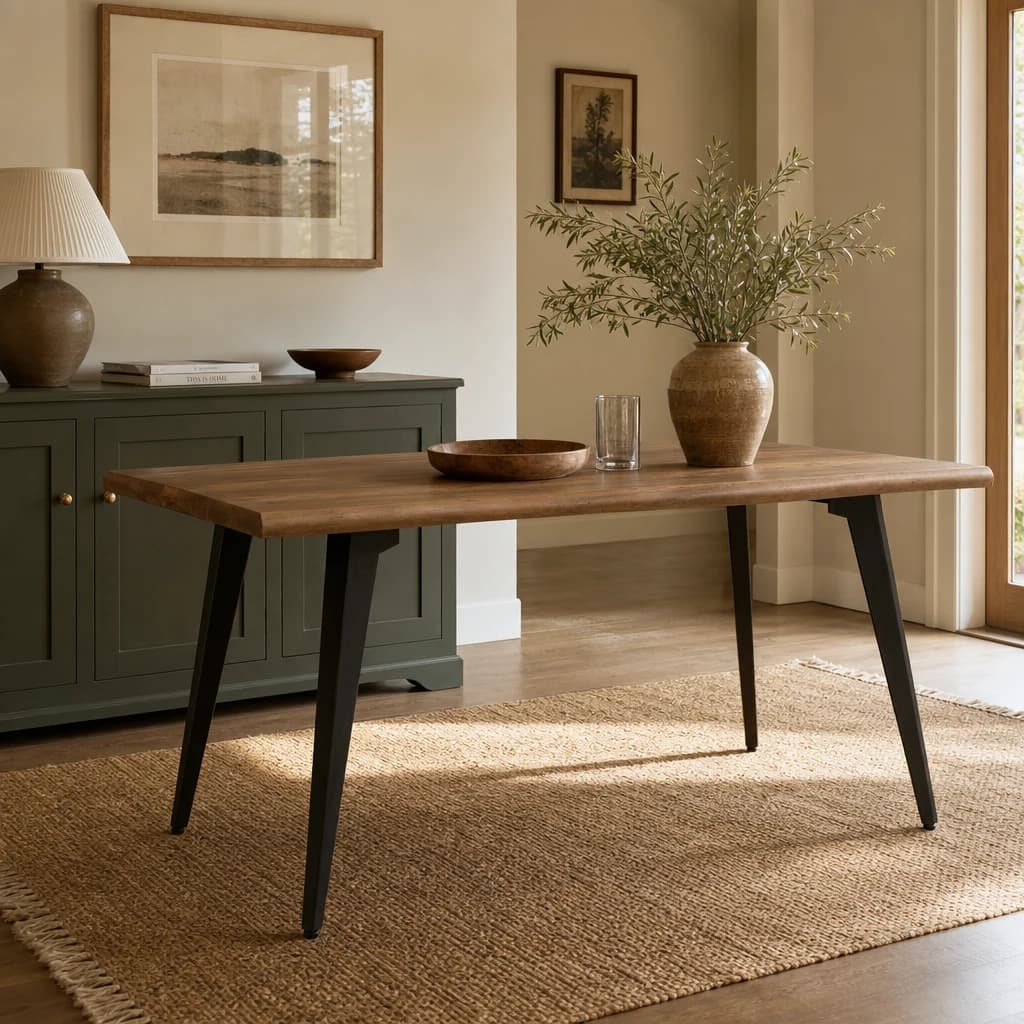 Assia Dark Wood Veneer Dining Table - Tables, photo 1 of 6
