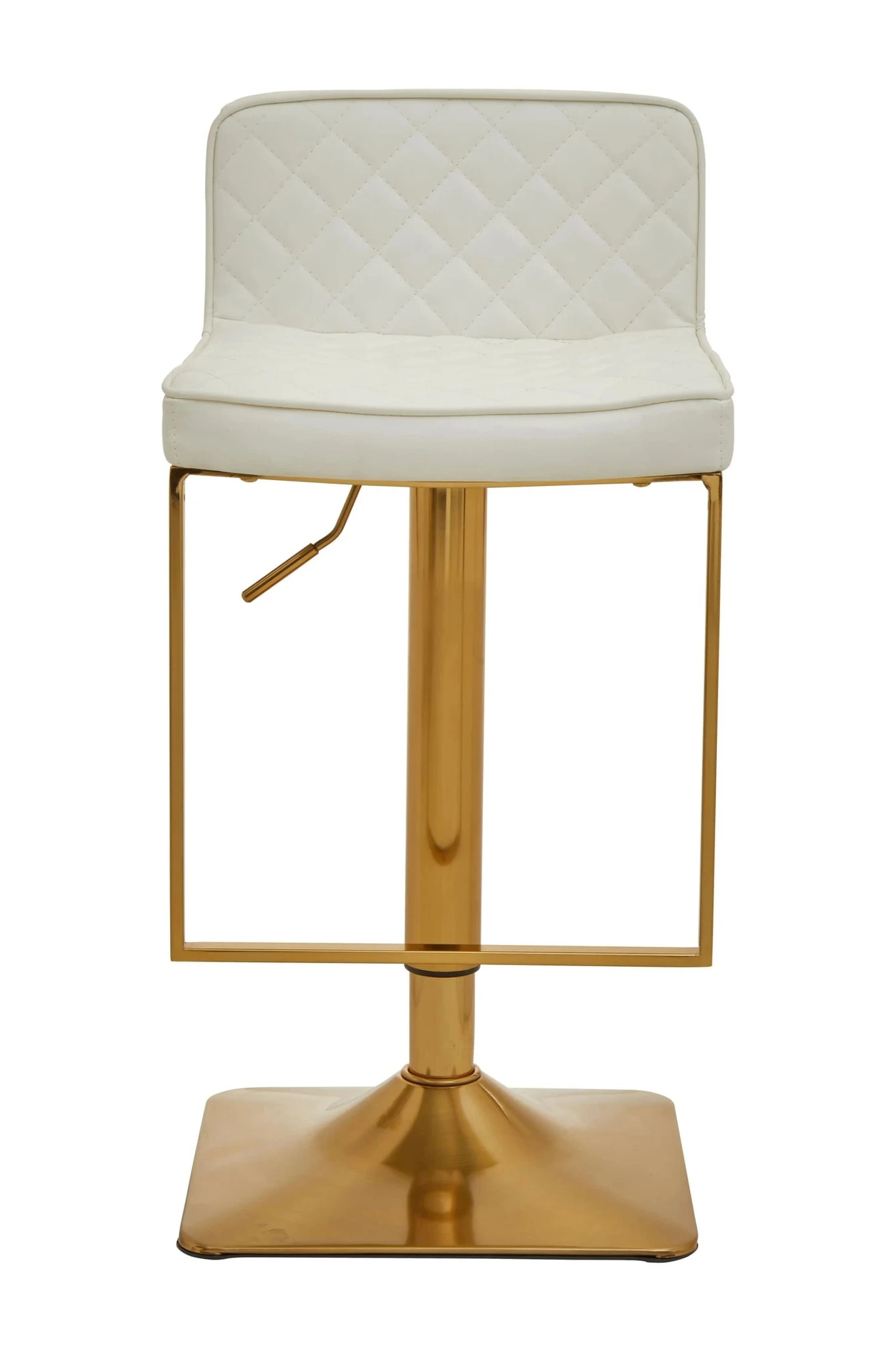 Baina White And Gold Bar Stool With Square Base - Seating, photo 4 of 8