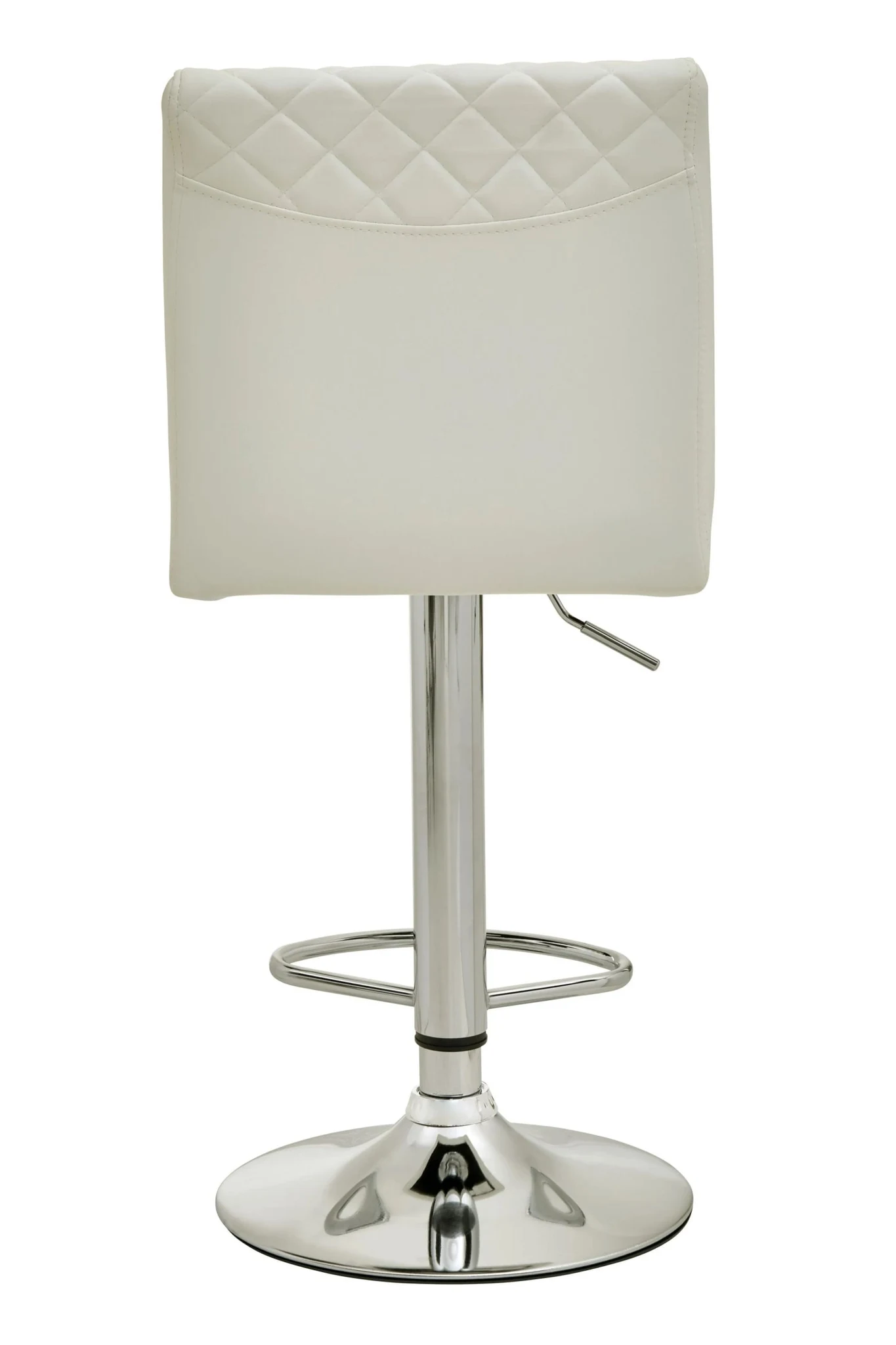 Baina White And Chrome Bar Stool With Round Base - Seating, photo 2 of 8