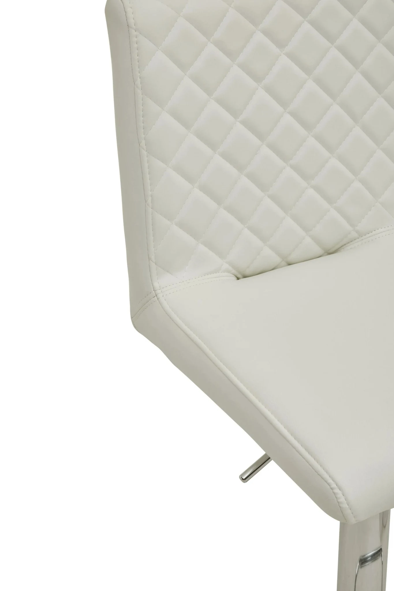 Baina White And Chrome Bar Stool With Round Base - Seating, photo 8 of 8