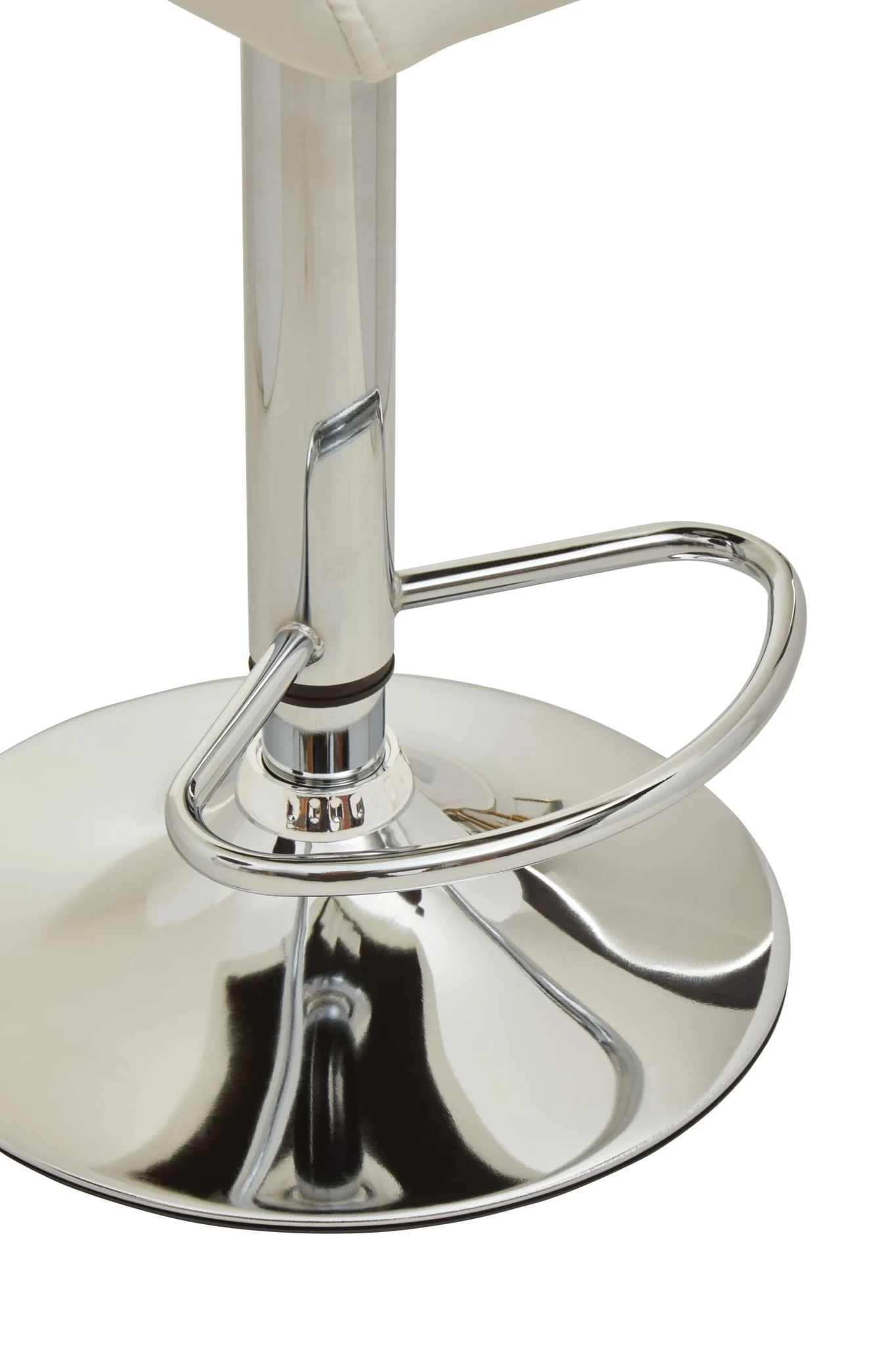 Baina White And Chrome Bar Stool With Round Base - Seating, photo 7 of 8