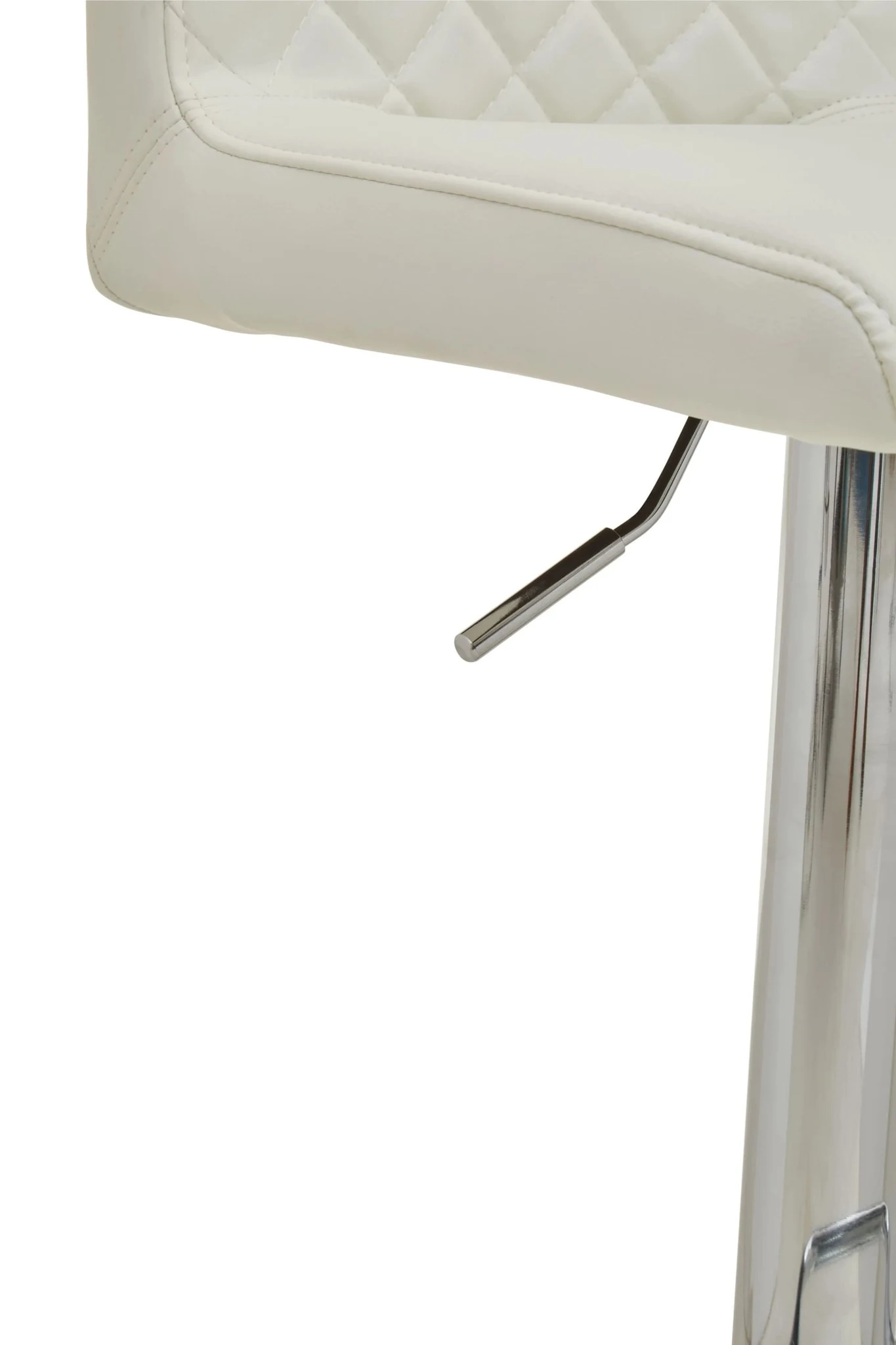 Baina White And Chrome Bar Stool With Round Base - Seating, photo 5 of 8