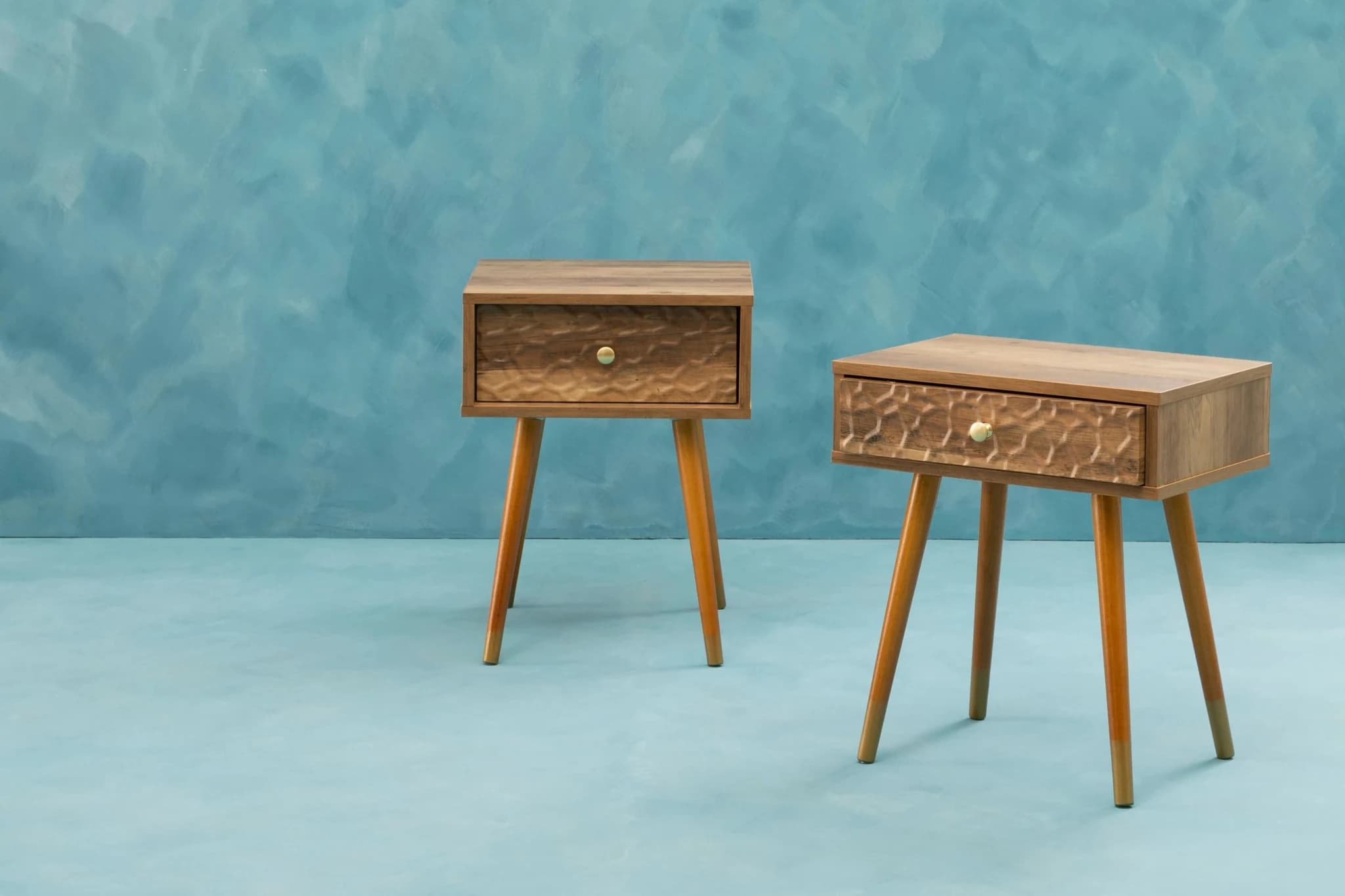 Frida Wood Veneer Bedside Table with 1 Drawer - Tables, photo 7 of 8