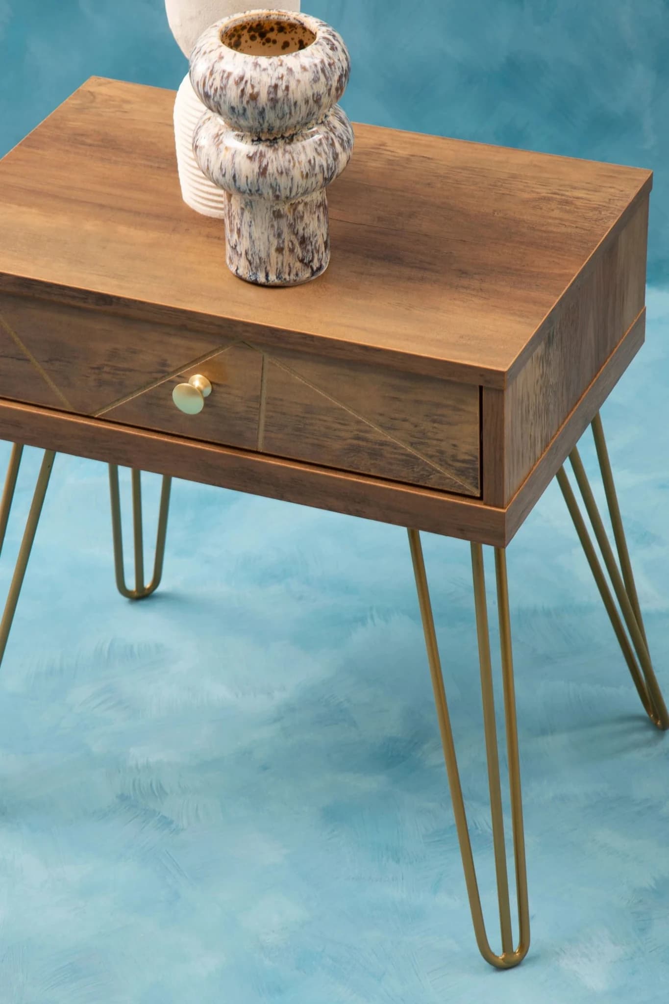 Flori 1 Drawer Draw Side Table with Hairpin Legs - Tables, photo 5 of 8