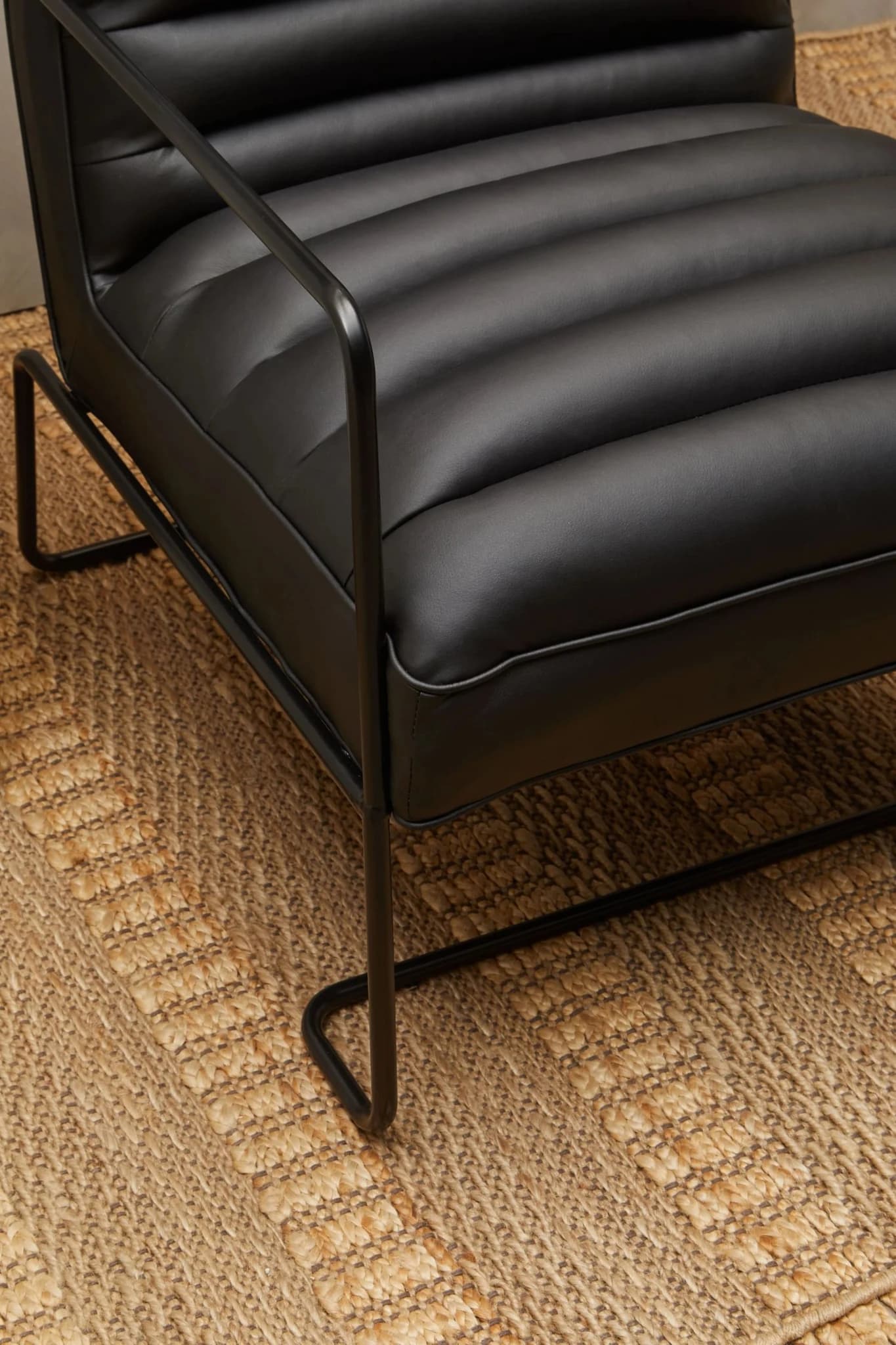New Foundry Leather Effect Black Chair - Seating, photo 8 of 8